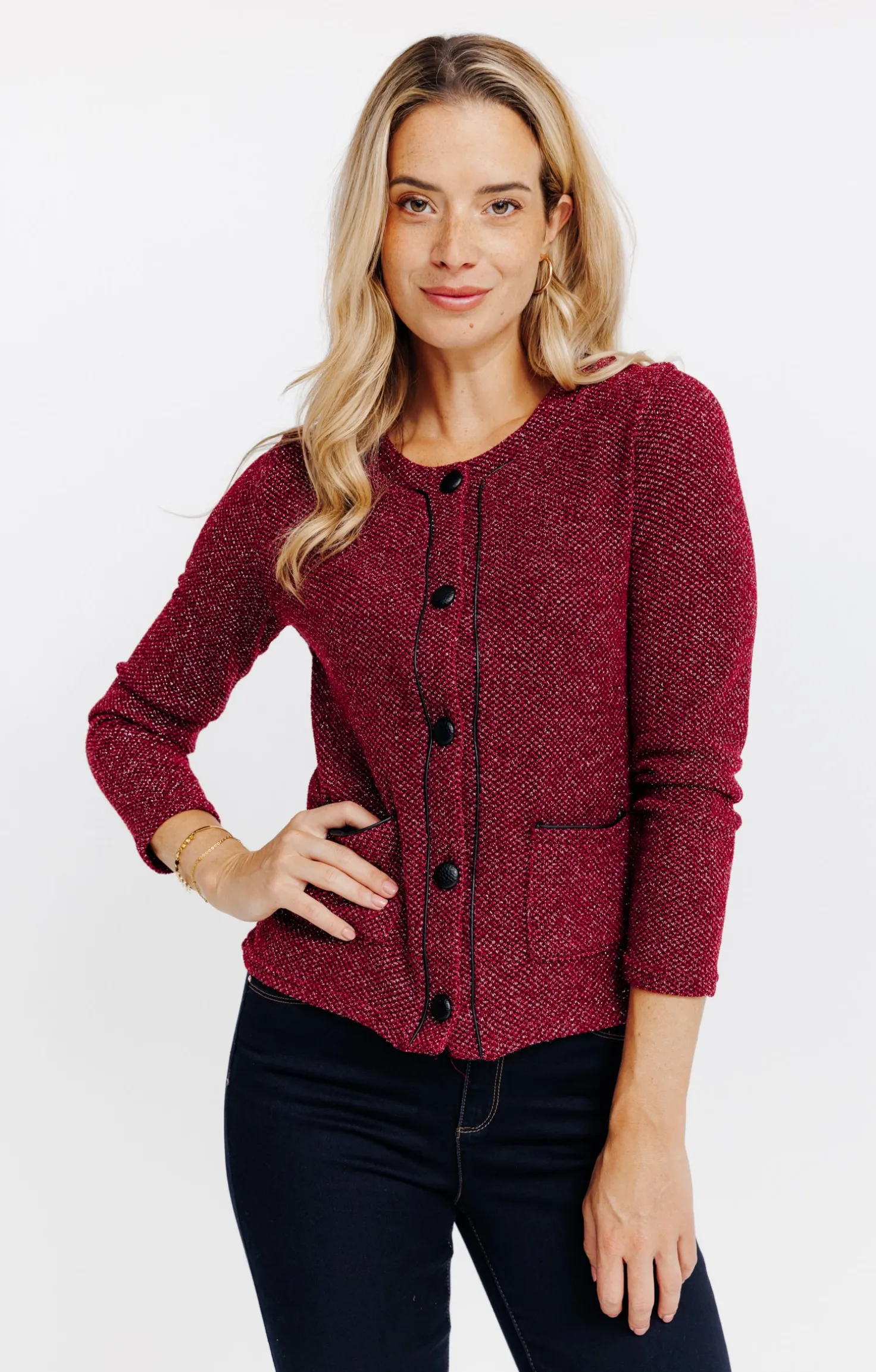 Armand Thiery Cardigan boutonné - Bordeaux Sale