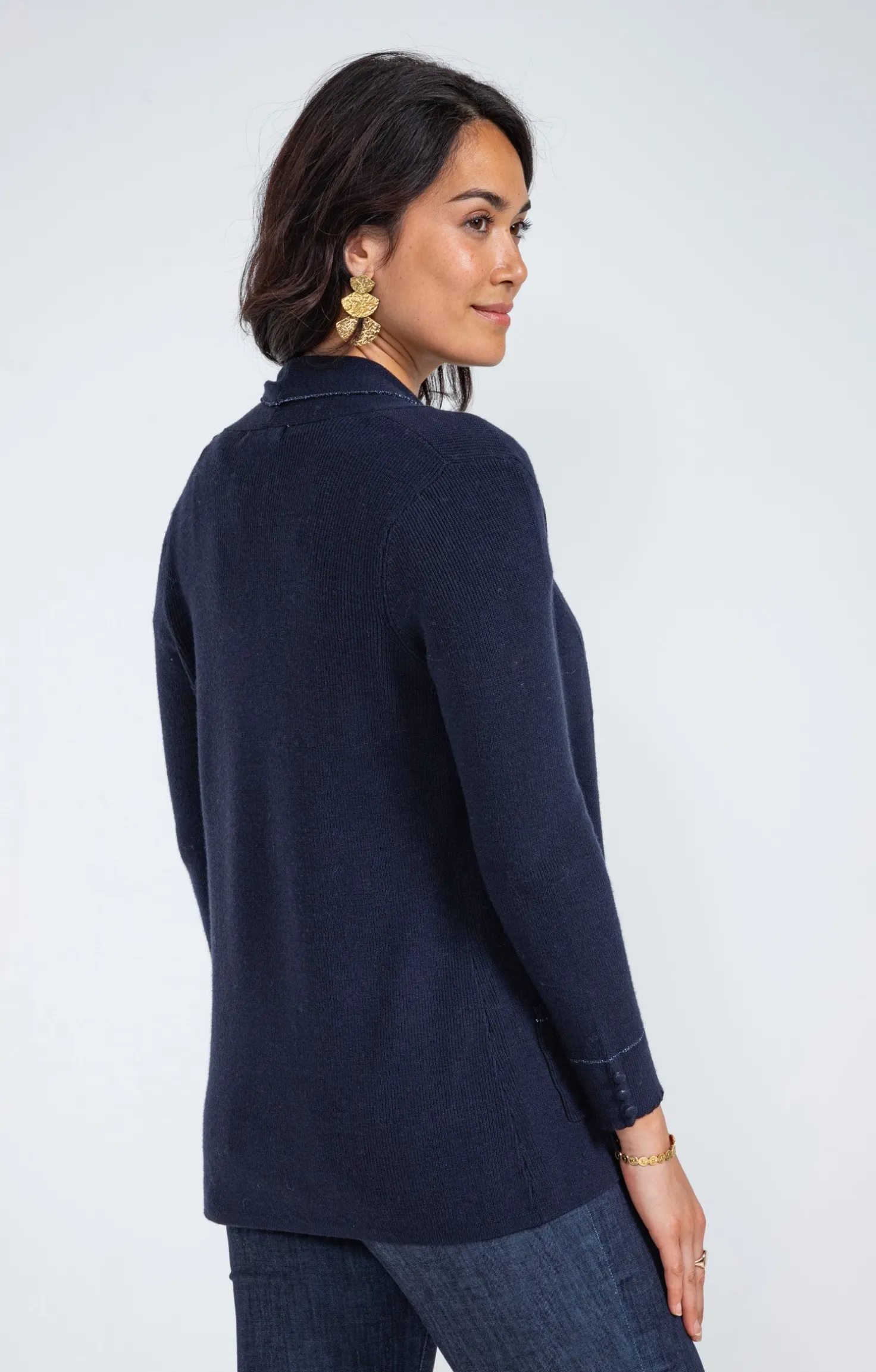 Armand Thiery Cardigan côte anglaise - Marine Discount