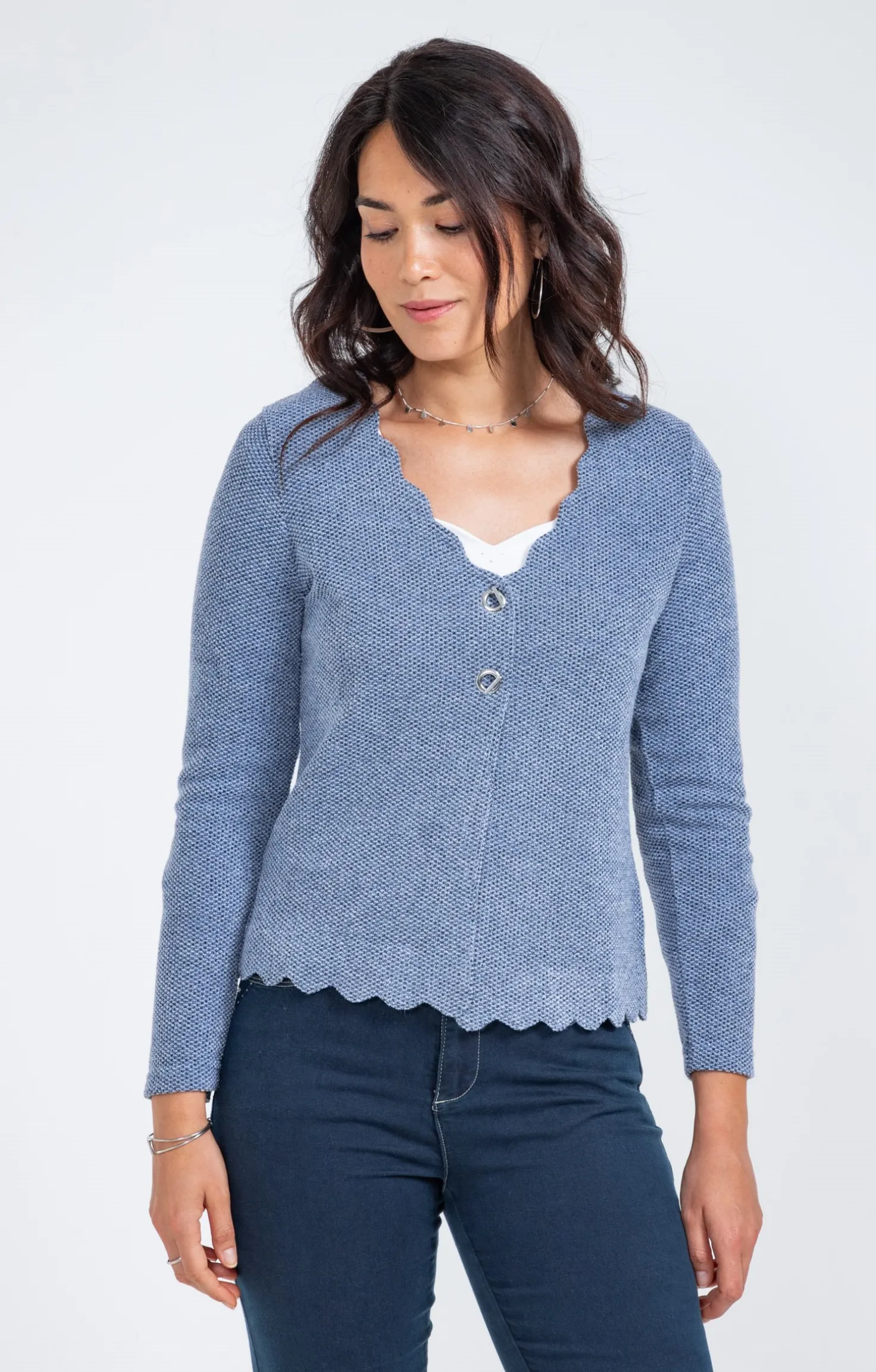 Armand Thiery Cardigan festonné - Indigo Outlet