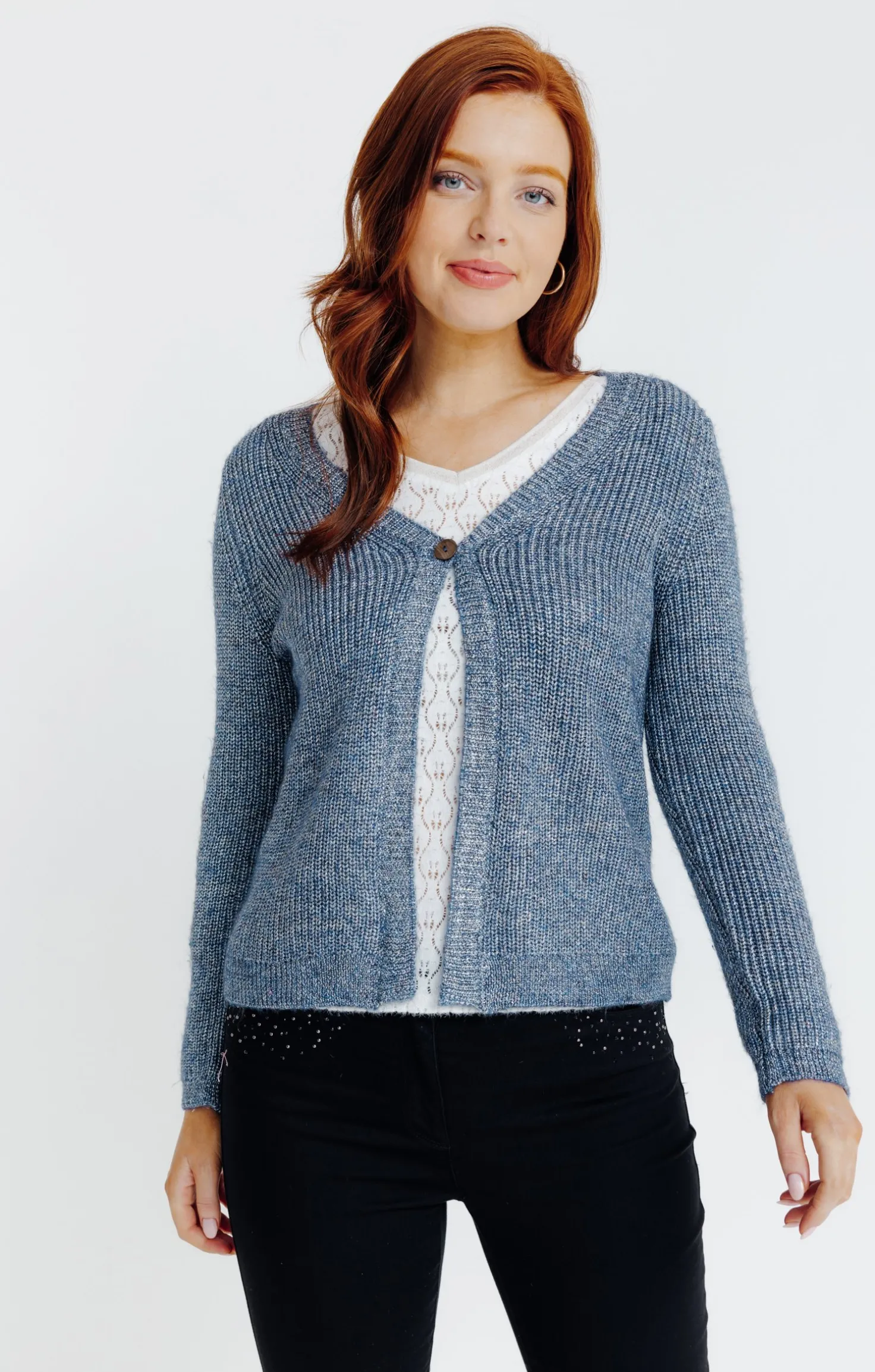 Armand Thiery Cardigan maille anglaise - Bleu Best Sale