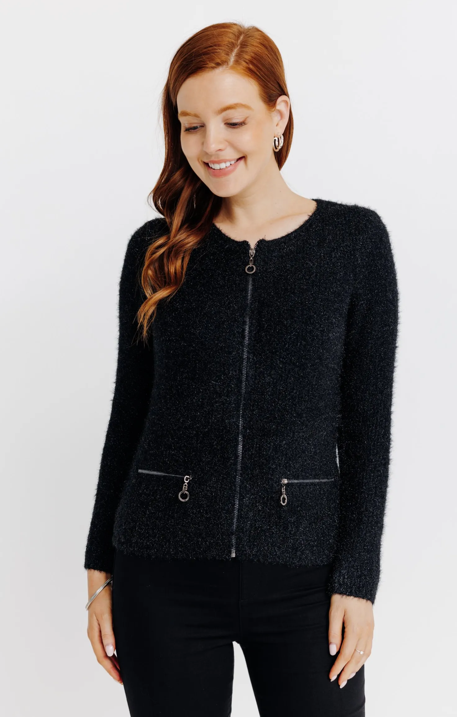 Armand Thiery Cardigan maille fluffy - Noir Shop