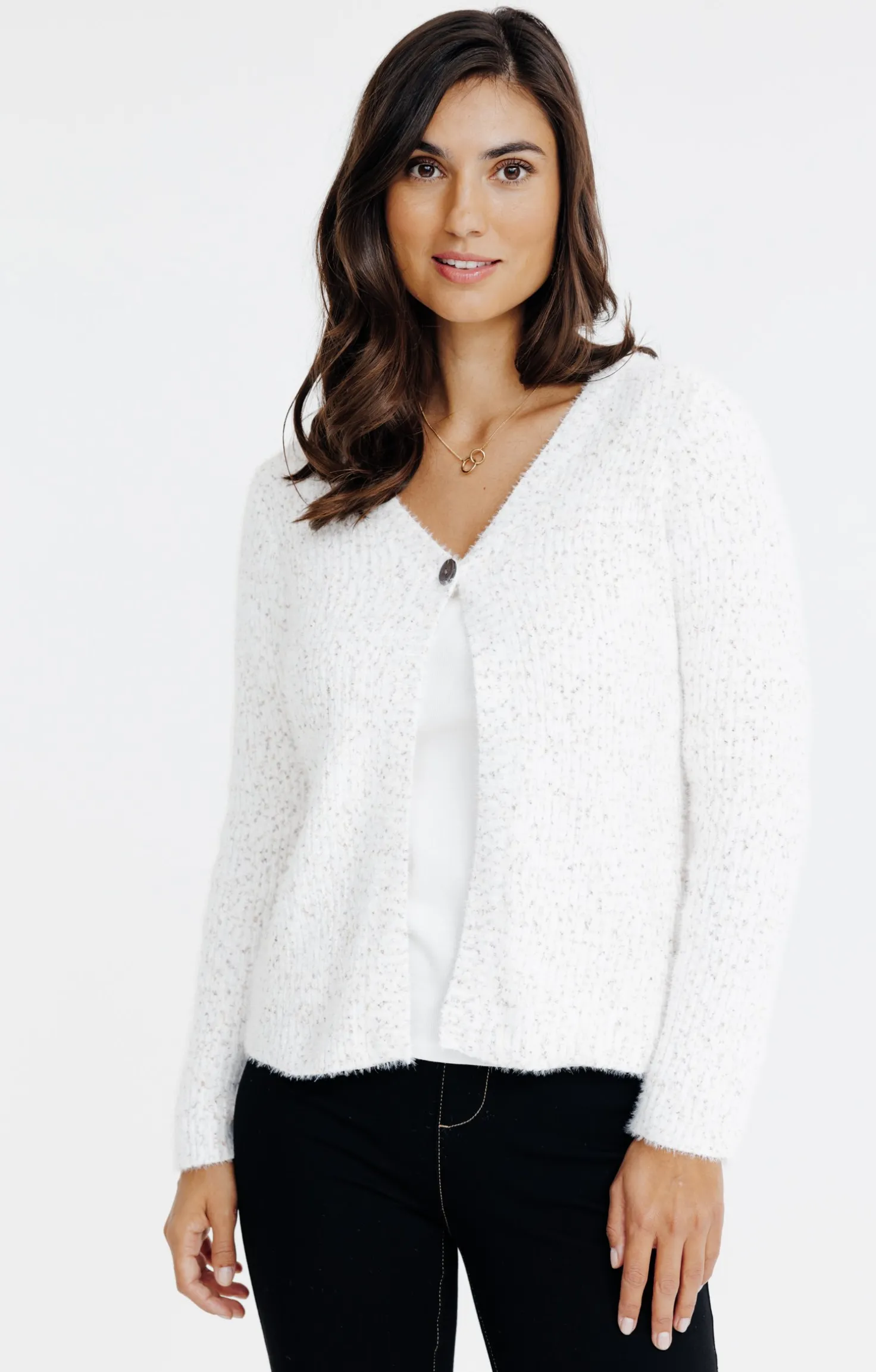 Armand Thiery CARDIGAN MATIERE FANTAISIE - Écru Clearance