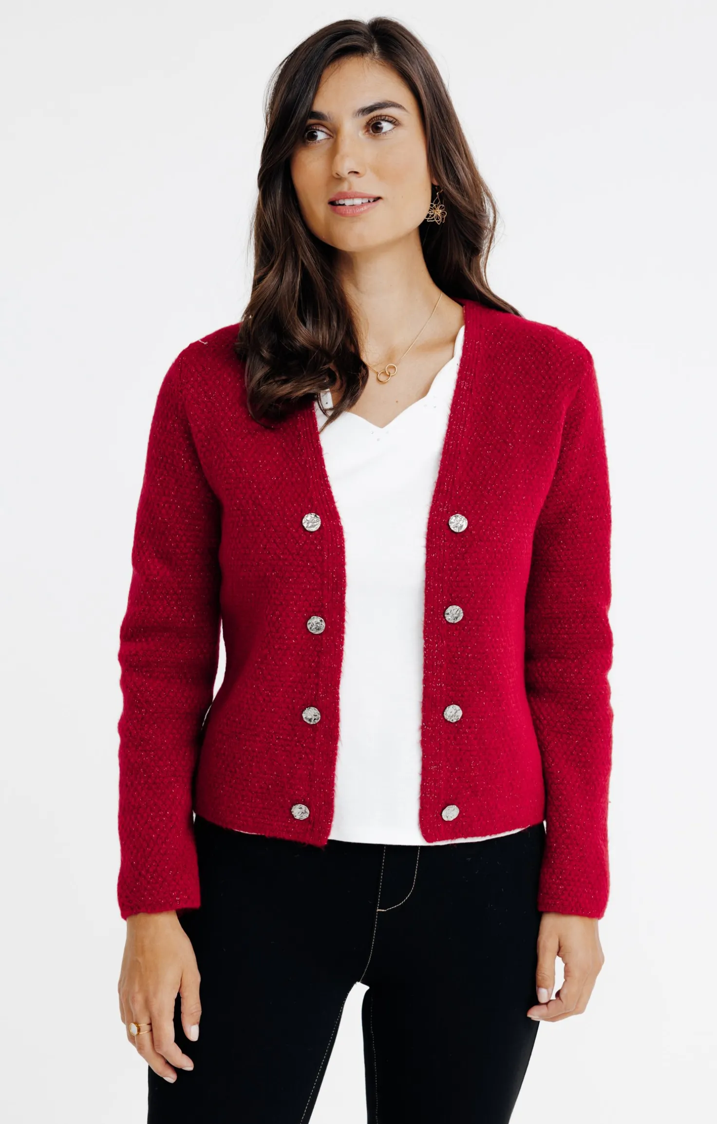 Armand Thiery CARDIGAN POINT FANTAISIE - Rouge Hot