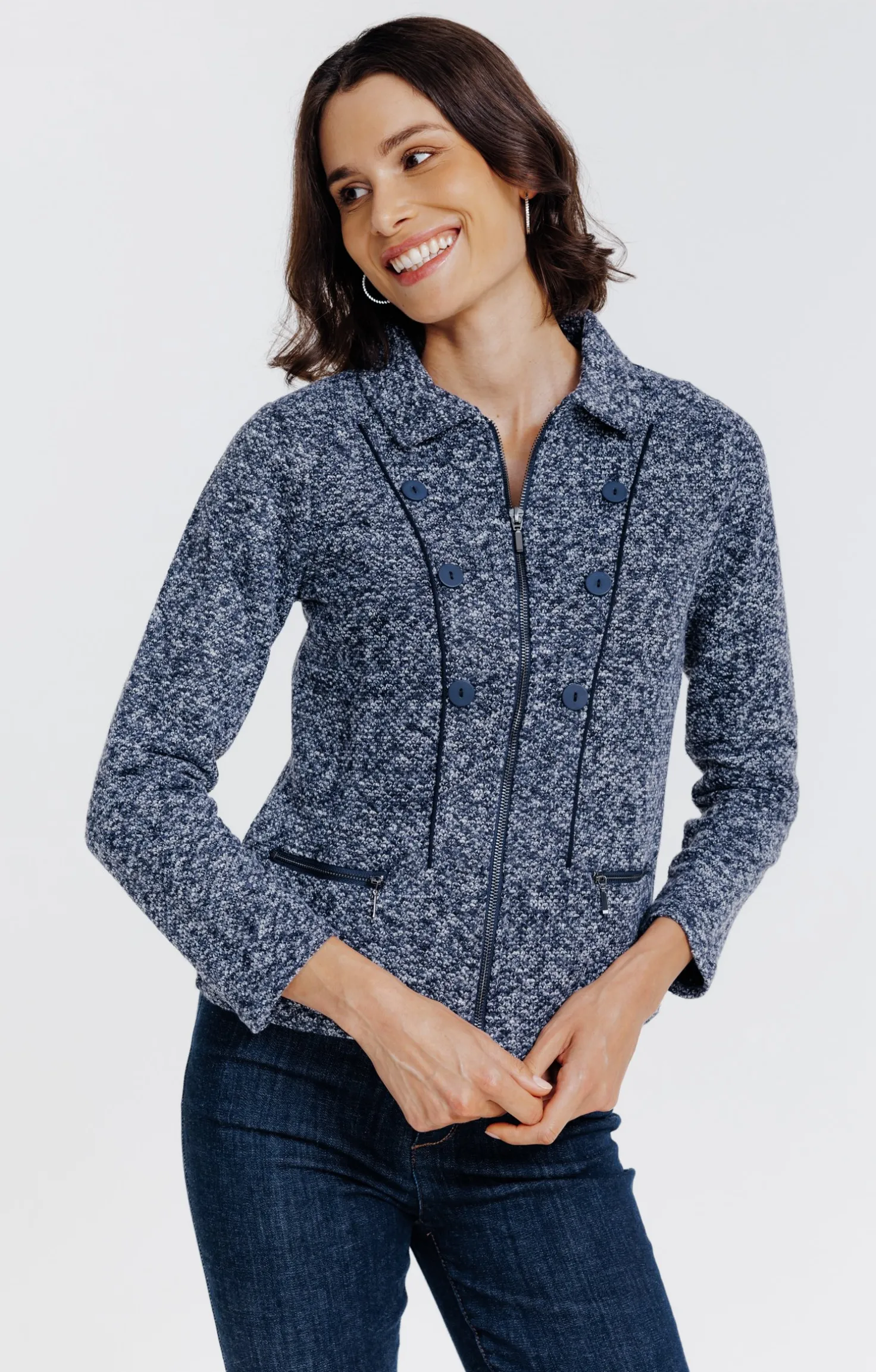 Armand Thiery Cardigan zippé - Marine Sale