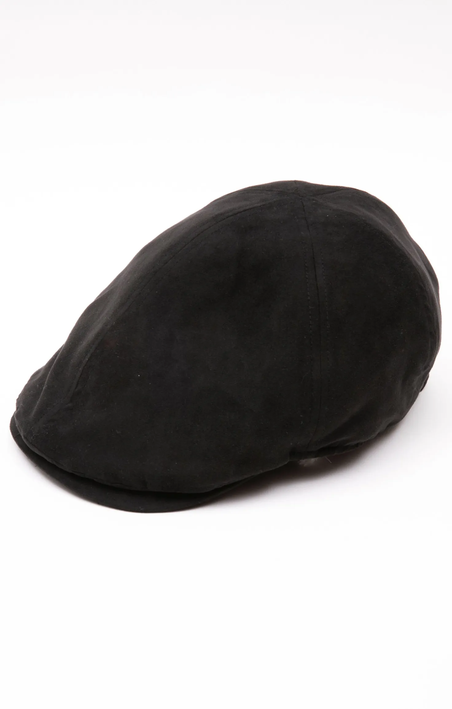 Armand Thiery CASQUETTE PLATE SUEDINE - Noir Sale