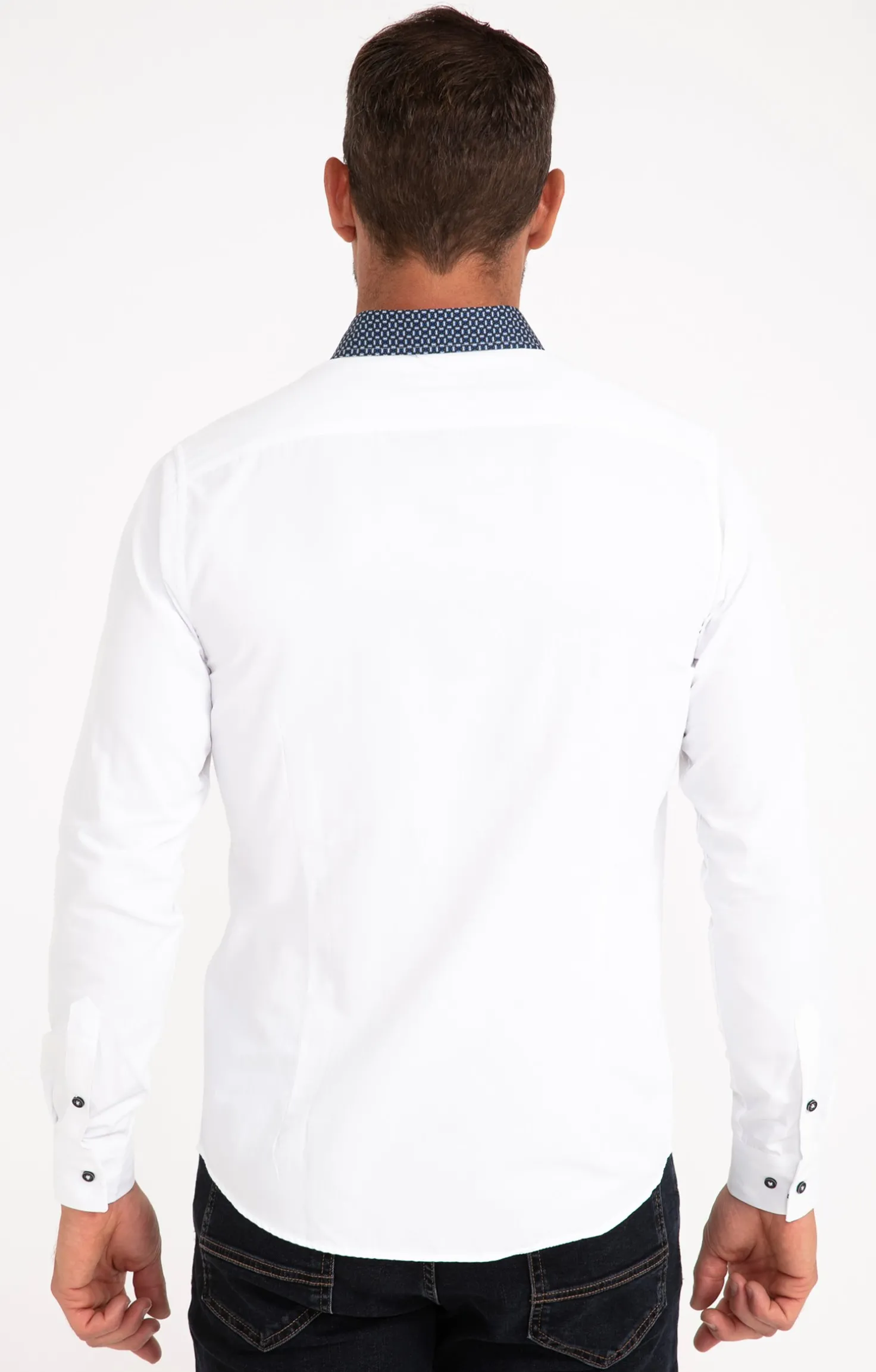 Armand Thiery Chemise manches longues détails imprimés - Blanc Discount