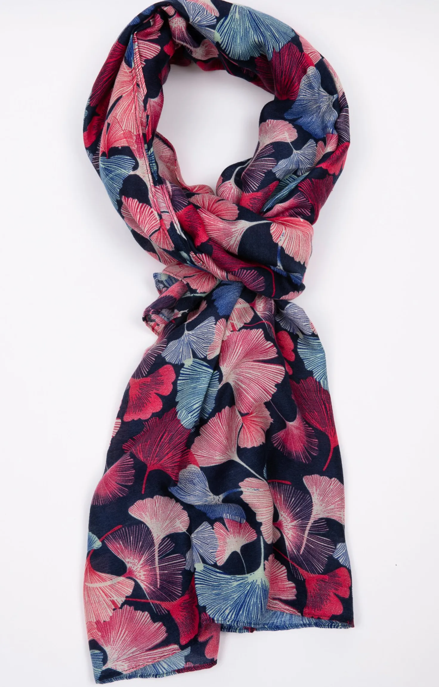 Armand Thiery Foulard imprimé ginkgo - Marine Hot