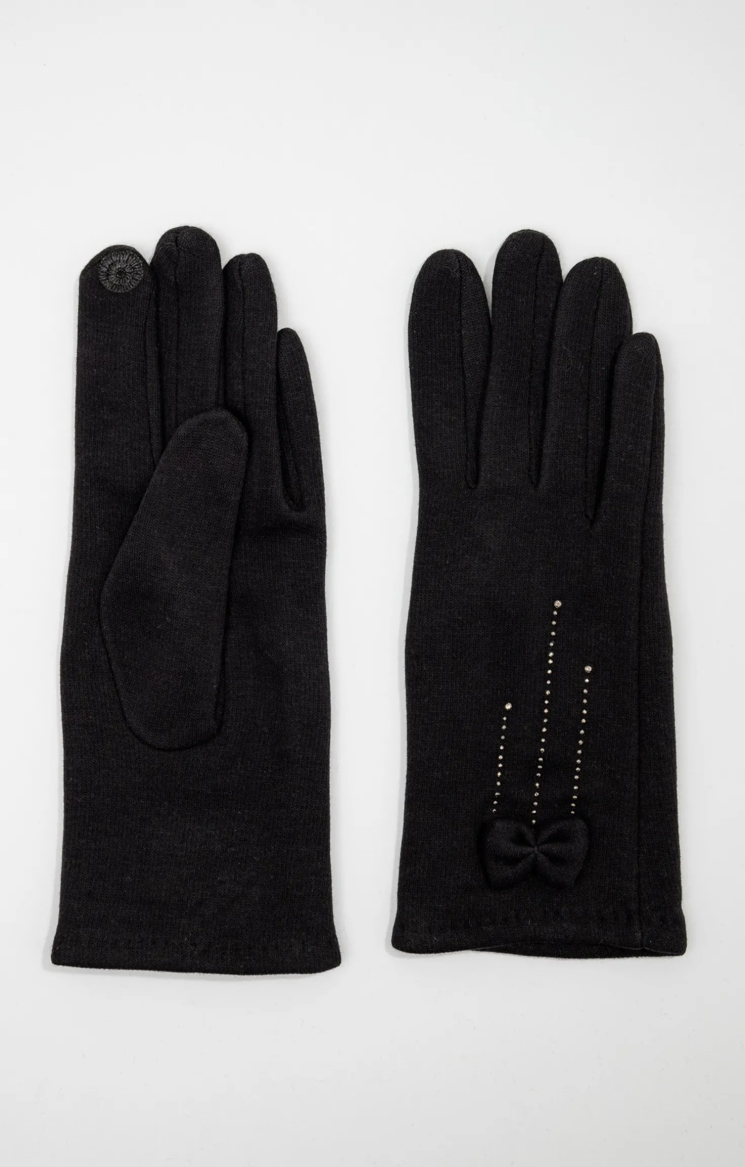 Armand Thiery Gants tricot détail nœud - Noir Outlet