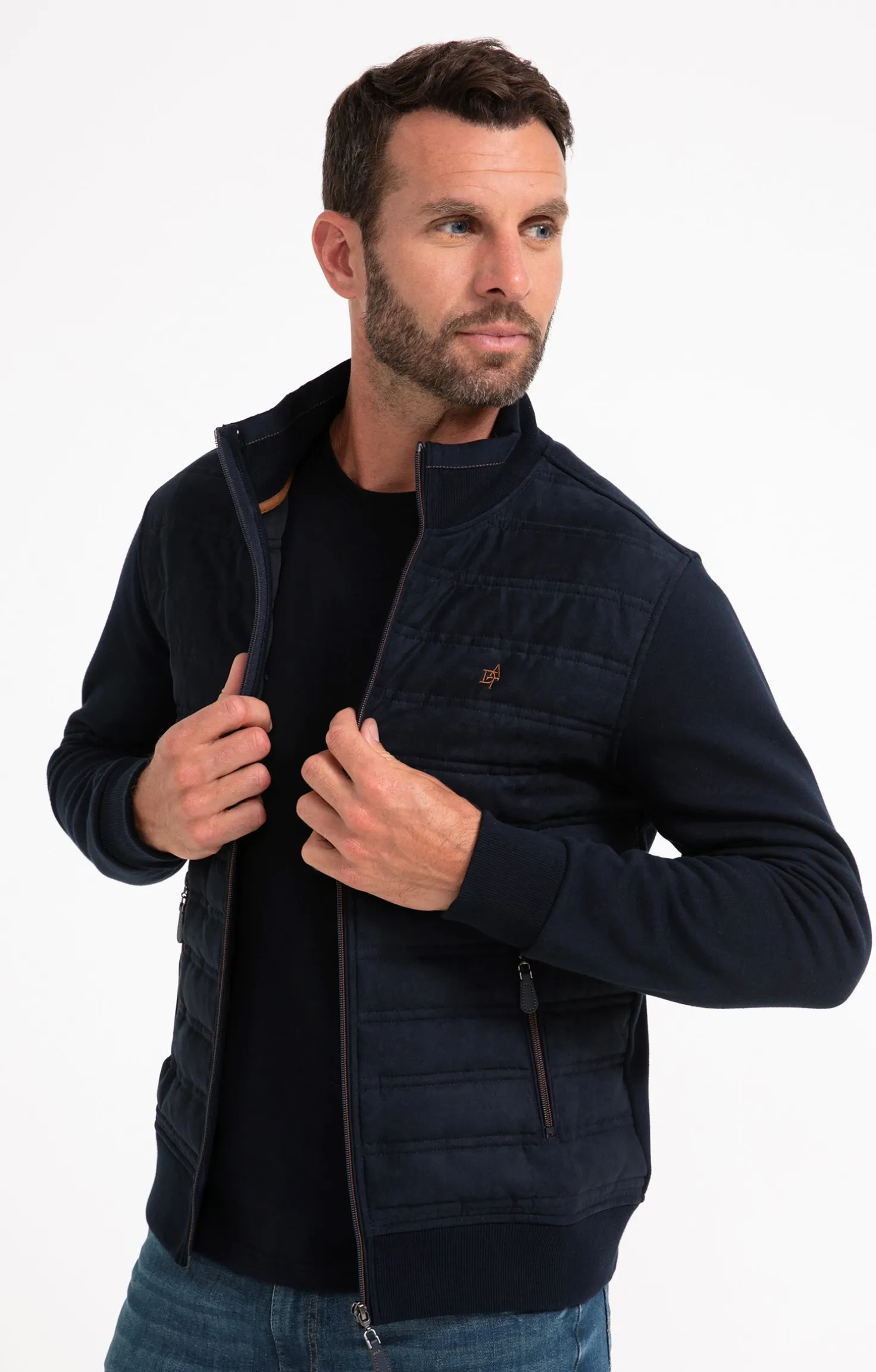 Armand Thiery Gilet manches longues Paddy Navy - Marine Shop