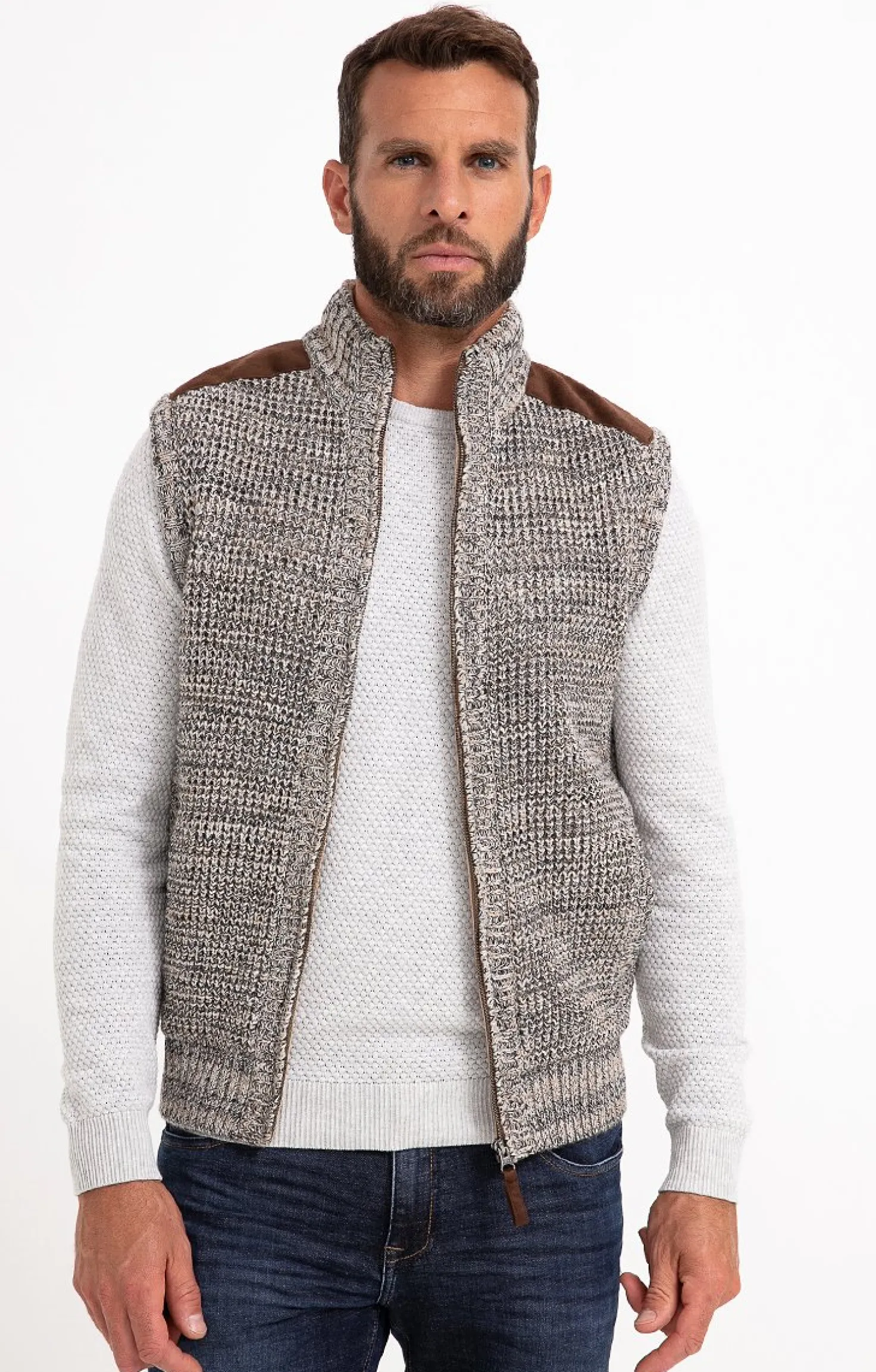 Armand Thiery Gilet sans manche doublé sherpa - Camel Clearance