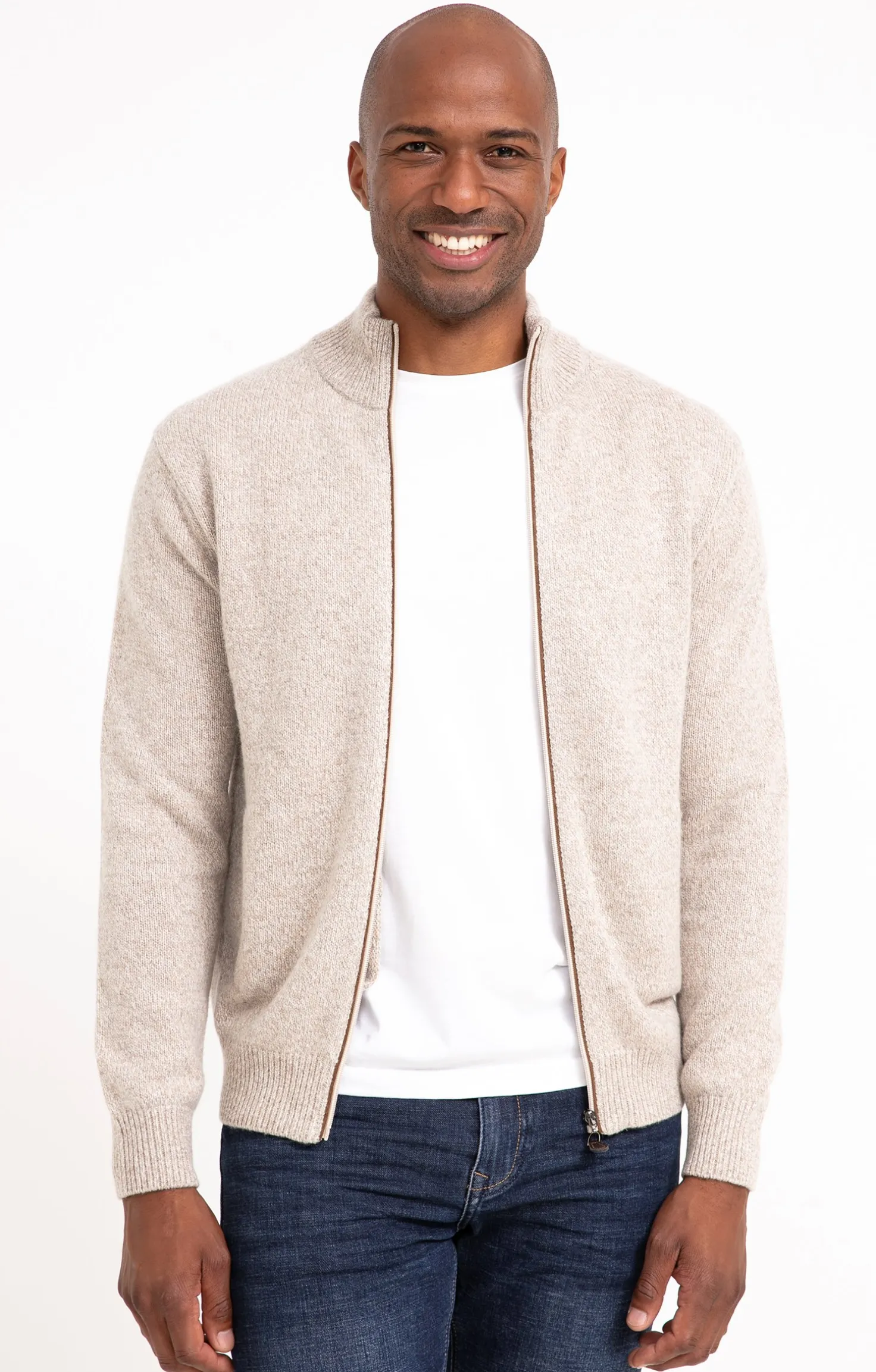 Armand Thiery Gilet uni en laine - Beige Shop