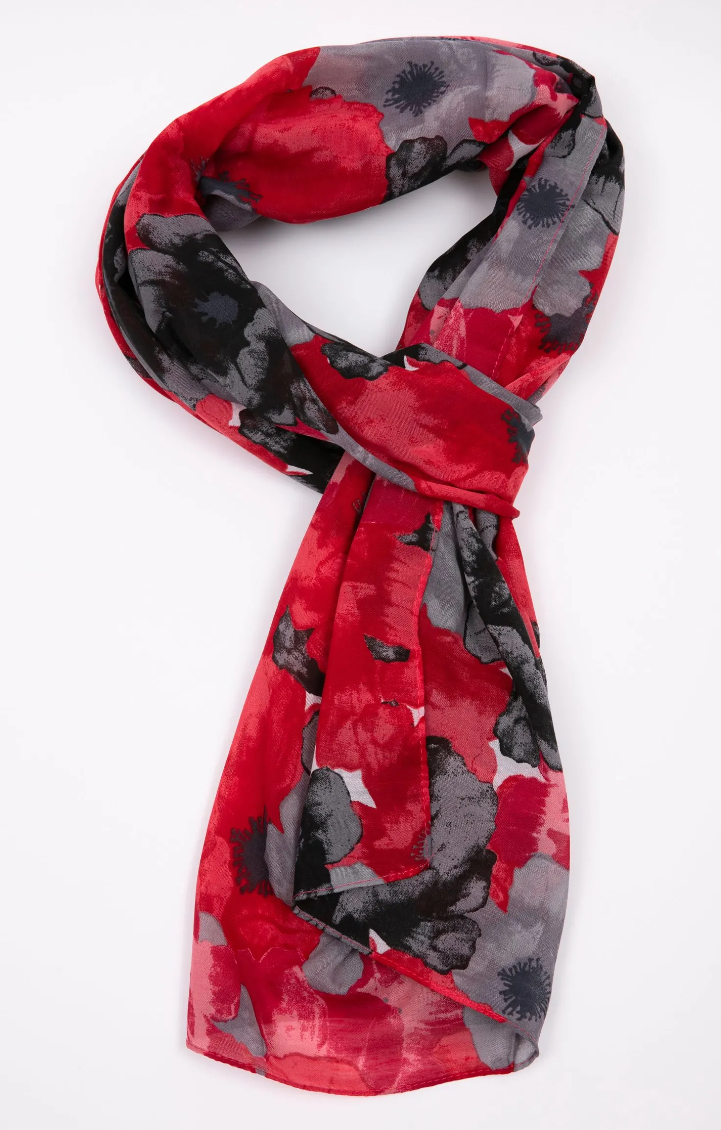 Armand Thiery Grand foulard motifs fleurs - Rouge Online