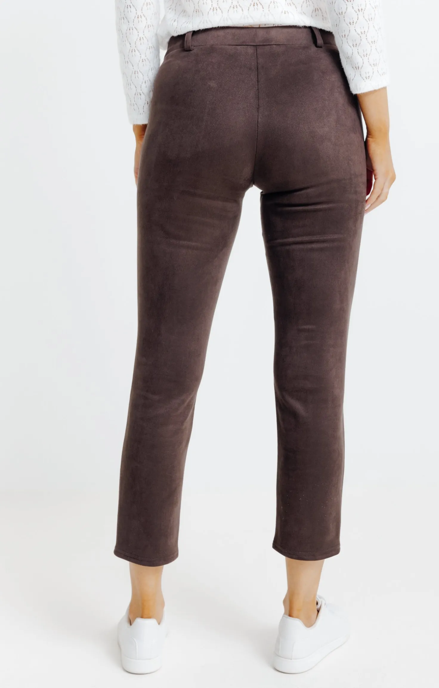 Armand Thiery legging suédine détail clous - Chocolat Online