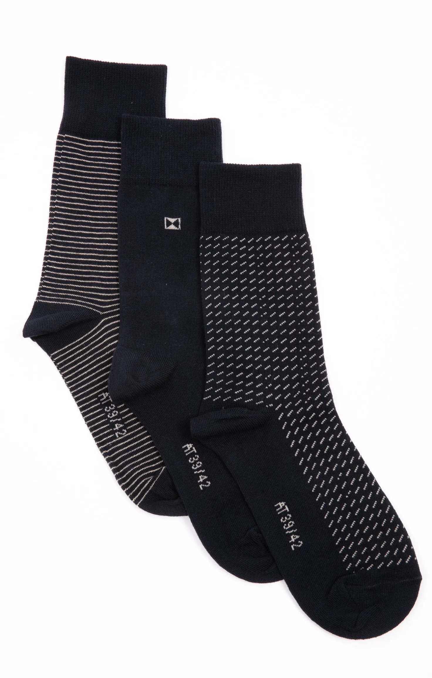 Armand Thiery Lot de 3 paires de chaussettes TRAIT FIN - Marine Sale