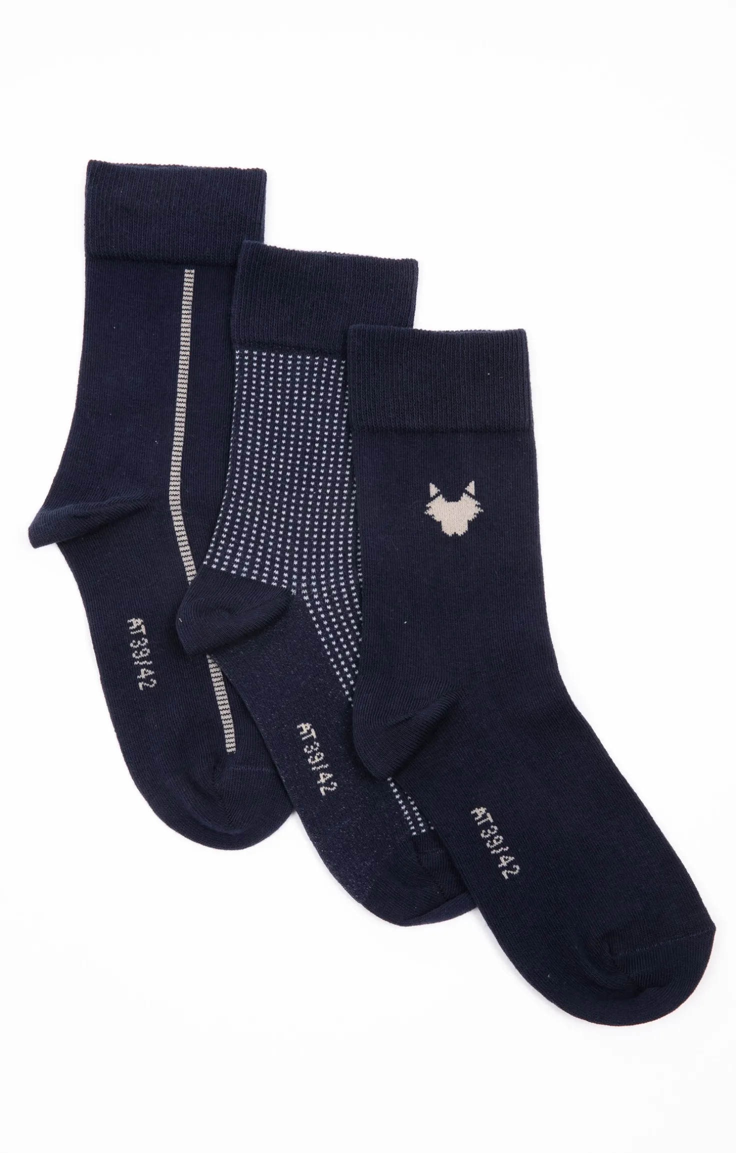 Armand Thiery Lot de 3 paires de chaussettes WOLF - Marine Discount