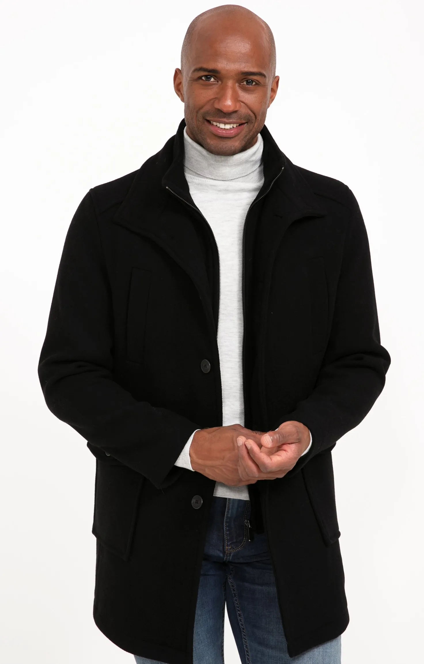 Armand Thiery Manteau mi-long BLACK M - Noir Hot