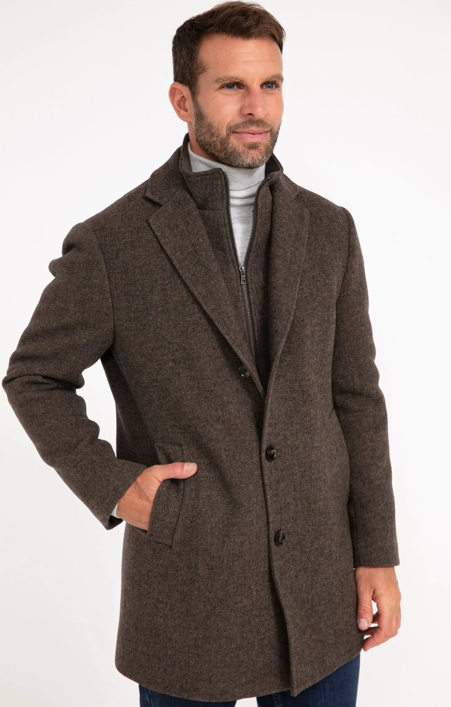 Armand Thiery Manteau mi-long BROWNIE - Marron Shop