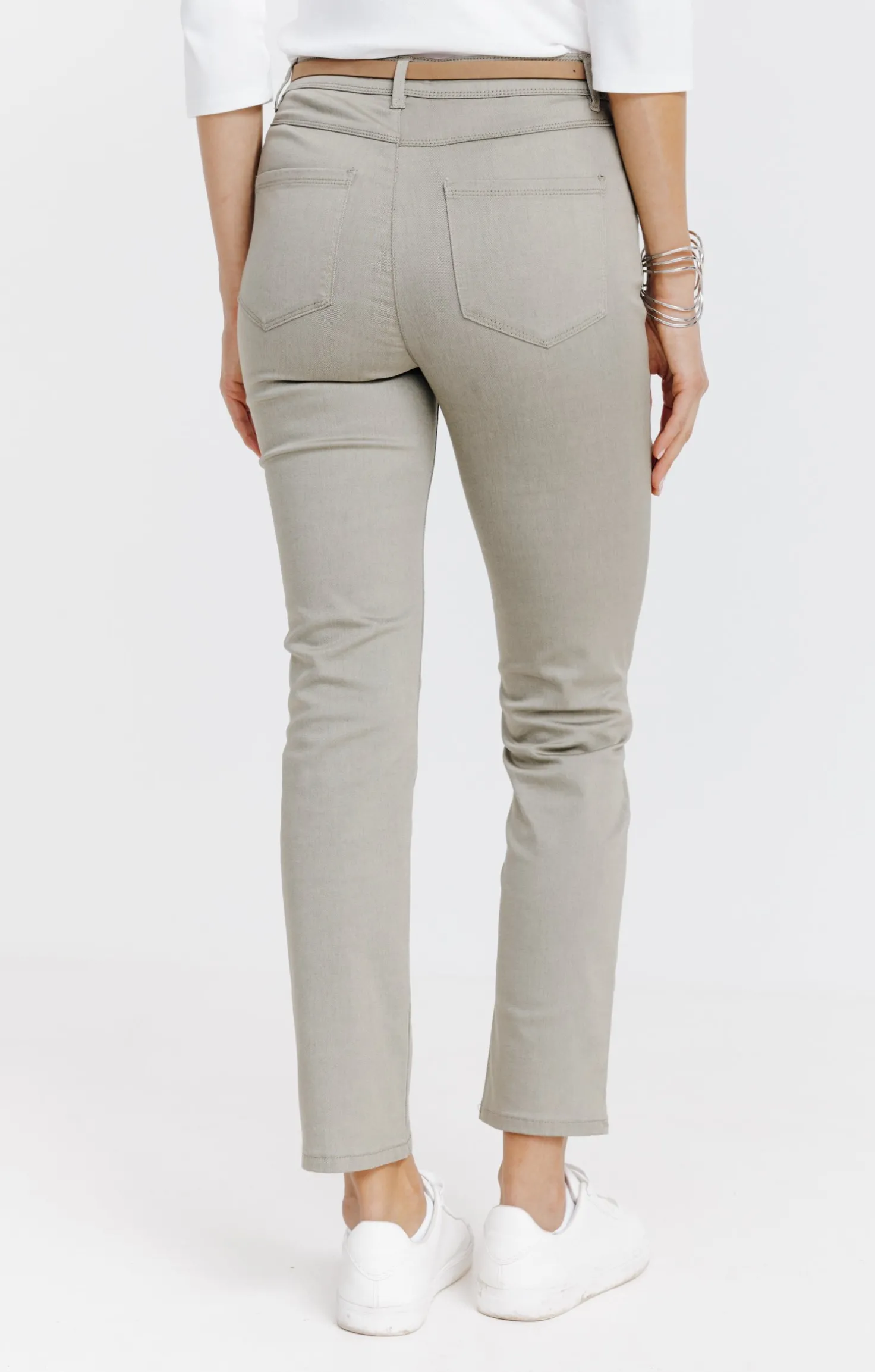 Armand Thiery Pantalon 7/8 avec ceinture similicuir - Kakiclair Shop