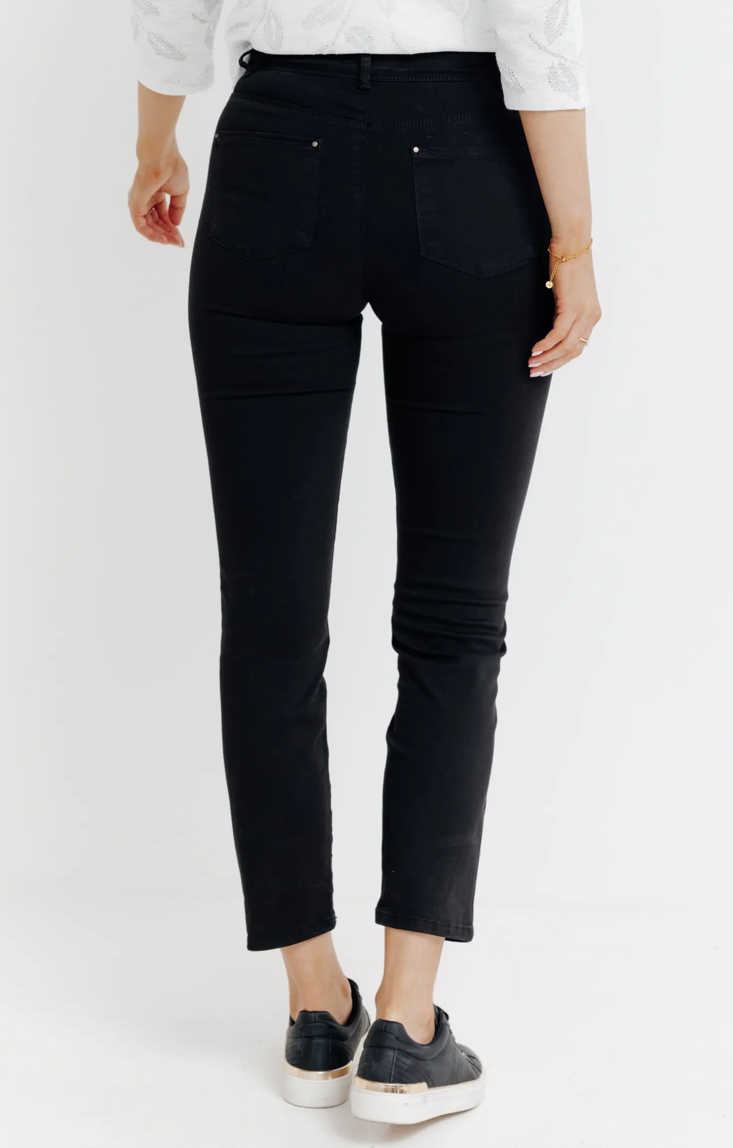 Armand Thiery Pantalon 7/8 brodé en coton viscose - Noir Outlet