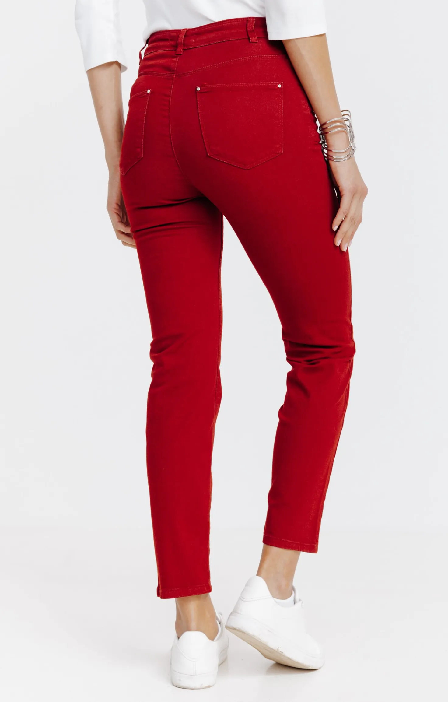 Armand Thiery Pantalon 7/8 brodé en coton viscose - Brique Fashion