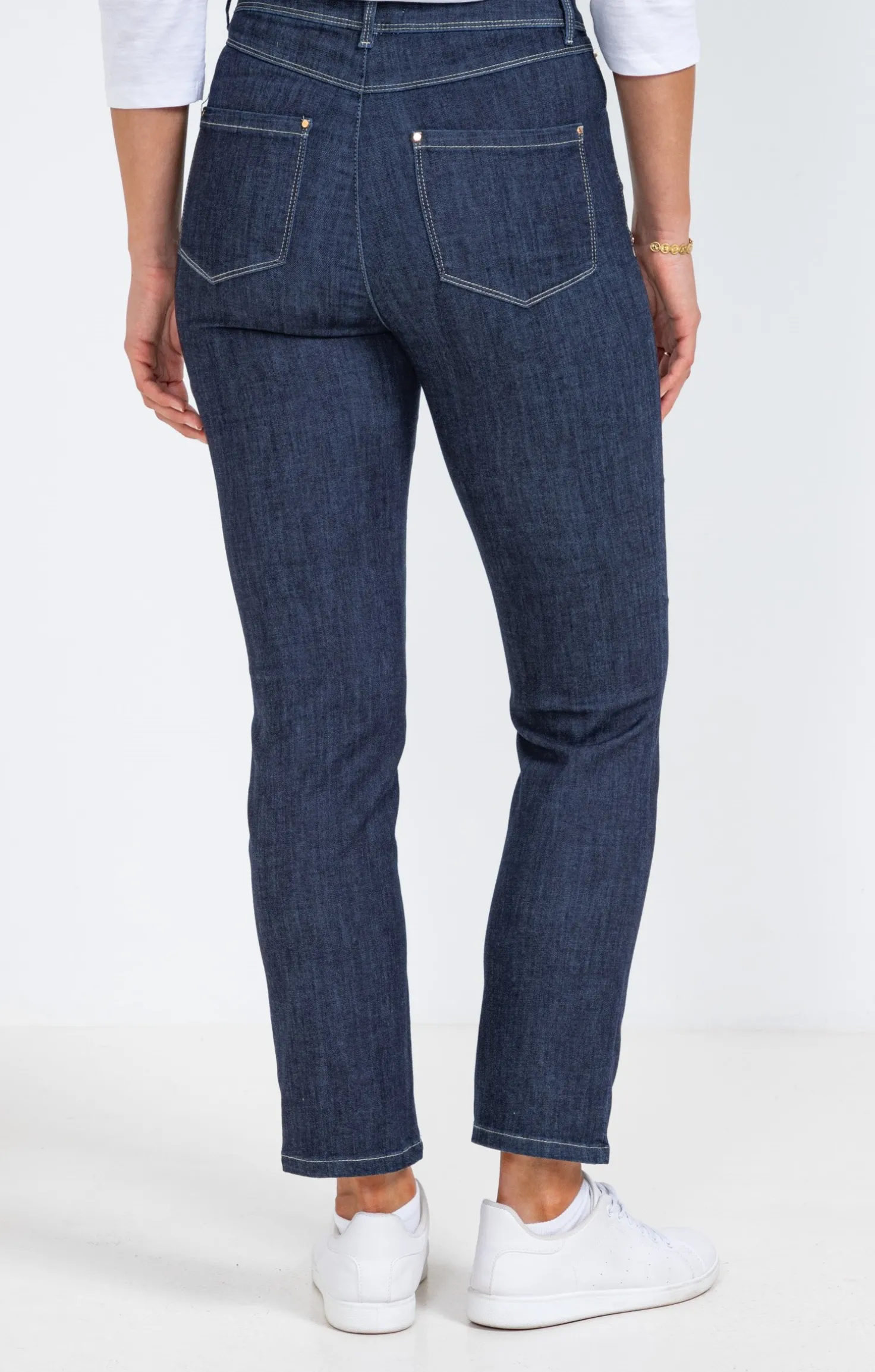 Armand Thiery Pantalon 7/8 denim brut zippé - Bleu Cheap