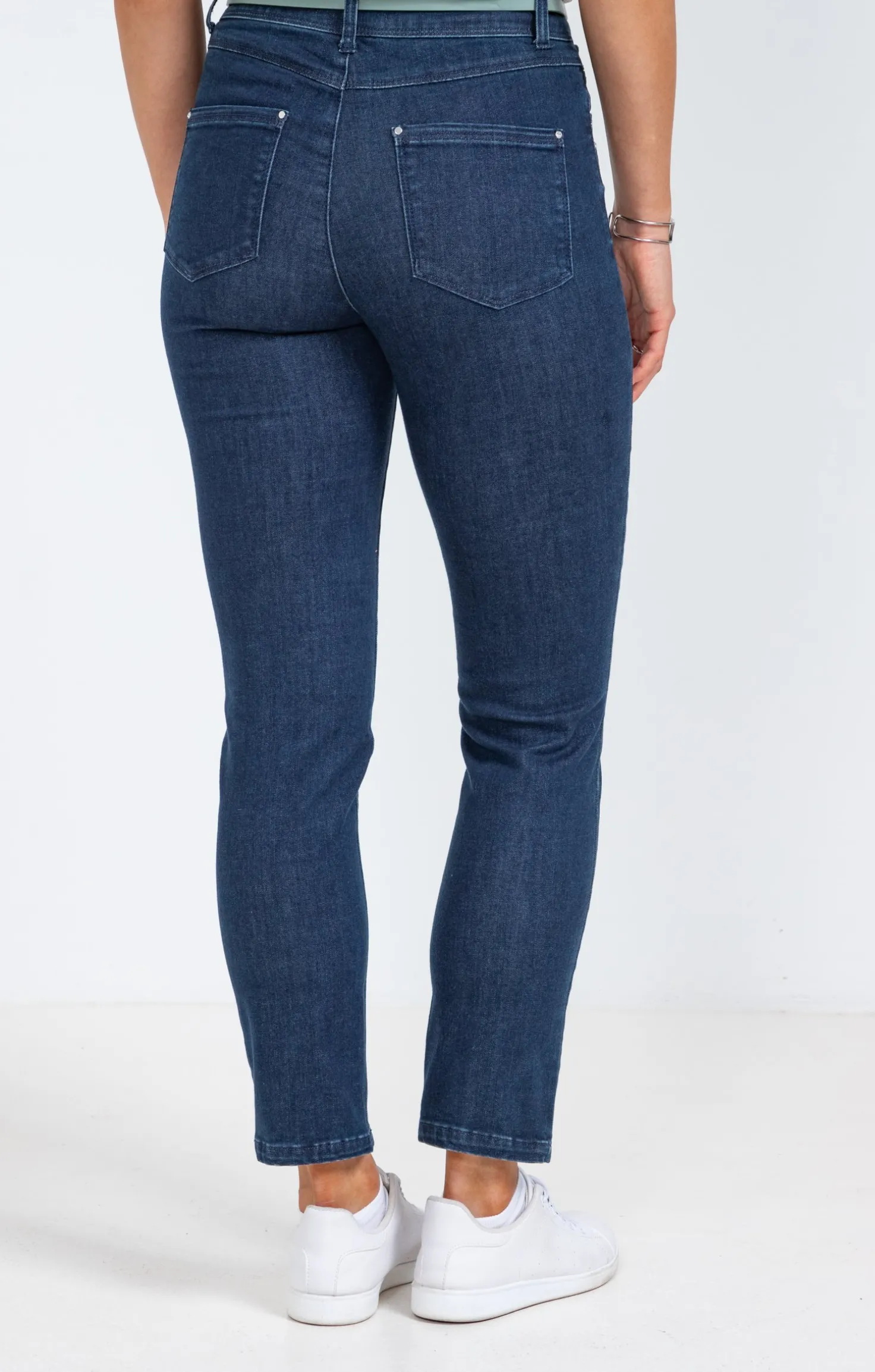 Armand Thiery Pantalon 7/8 denim détail galon - Bleu Discount