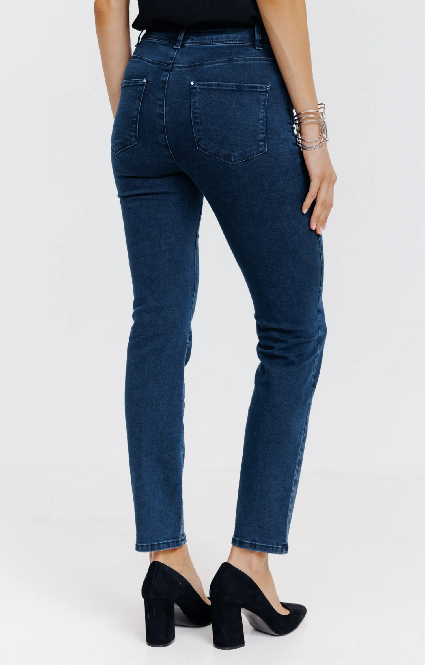 Armand Thiery Pantalon 7/8 denim détail strass - Bleu Fashion