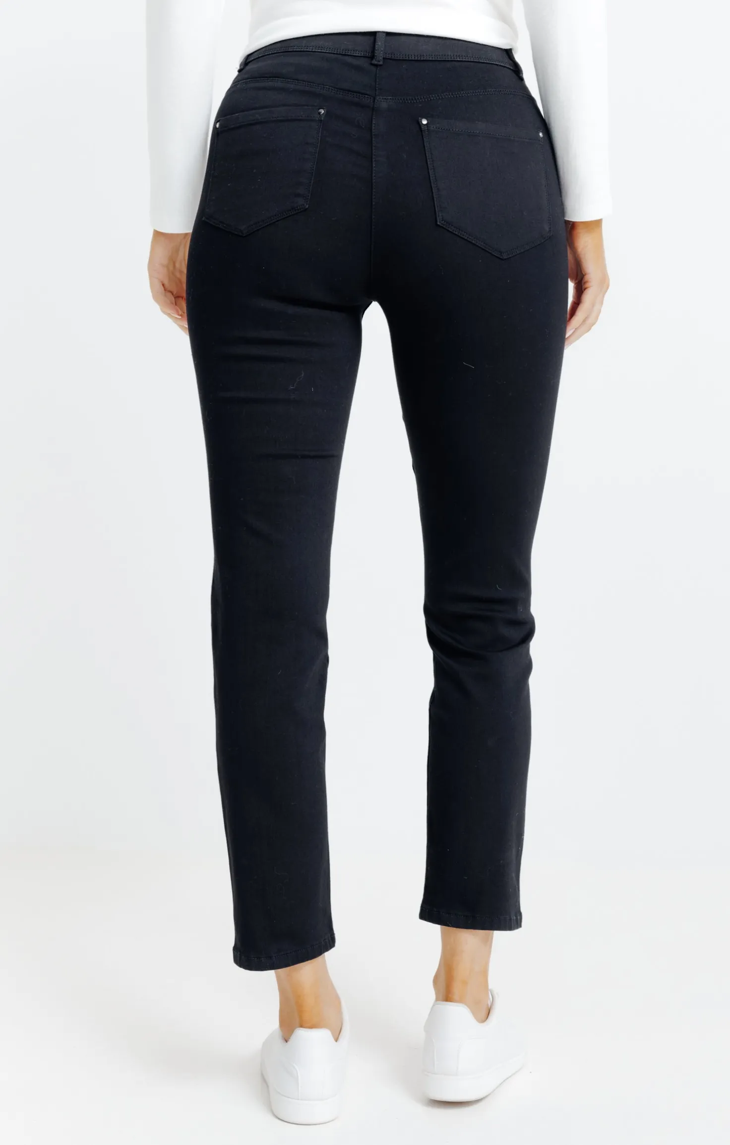 Armand Thiery Pantalon 7/8 détail clou et strass - Noir Discount