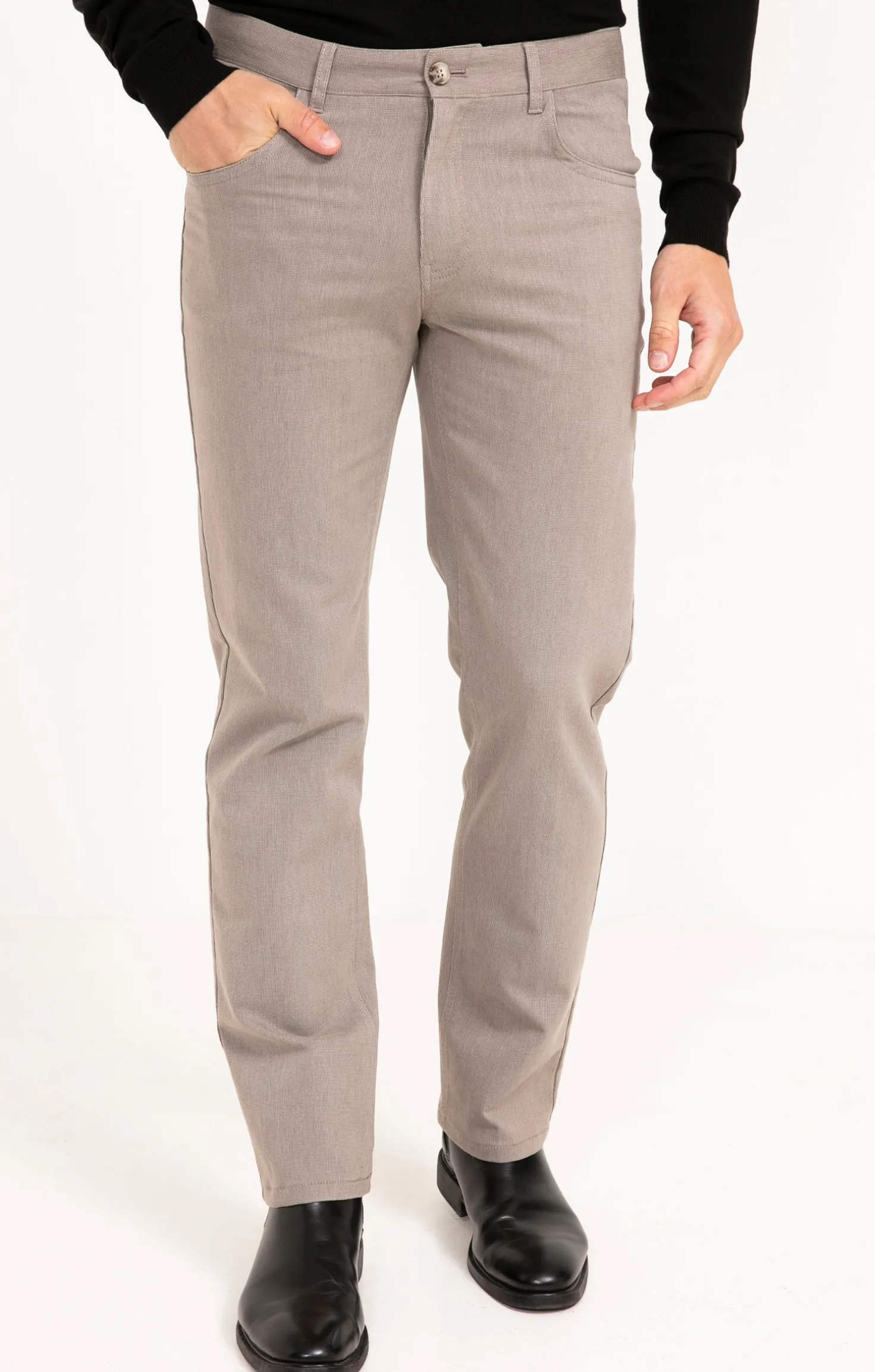 Armand Thiery Pantalon 5 poches Micro - Beige Shop