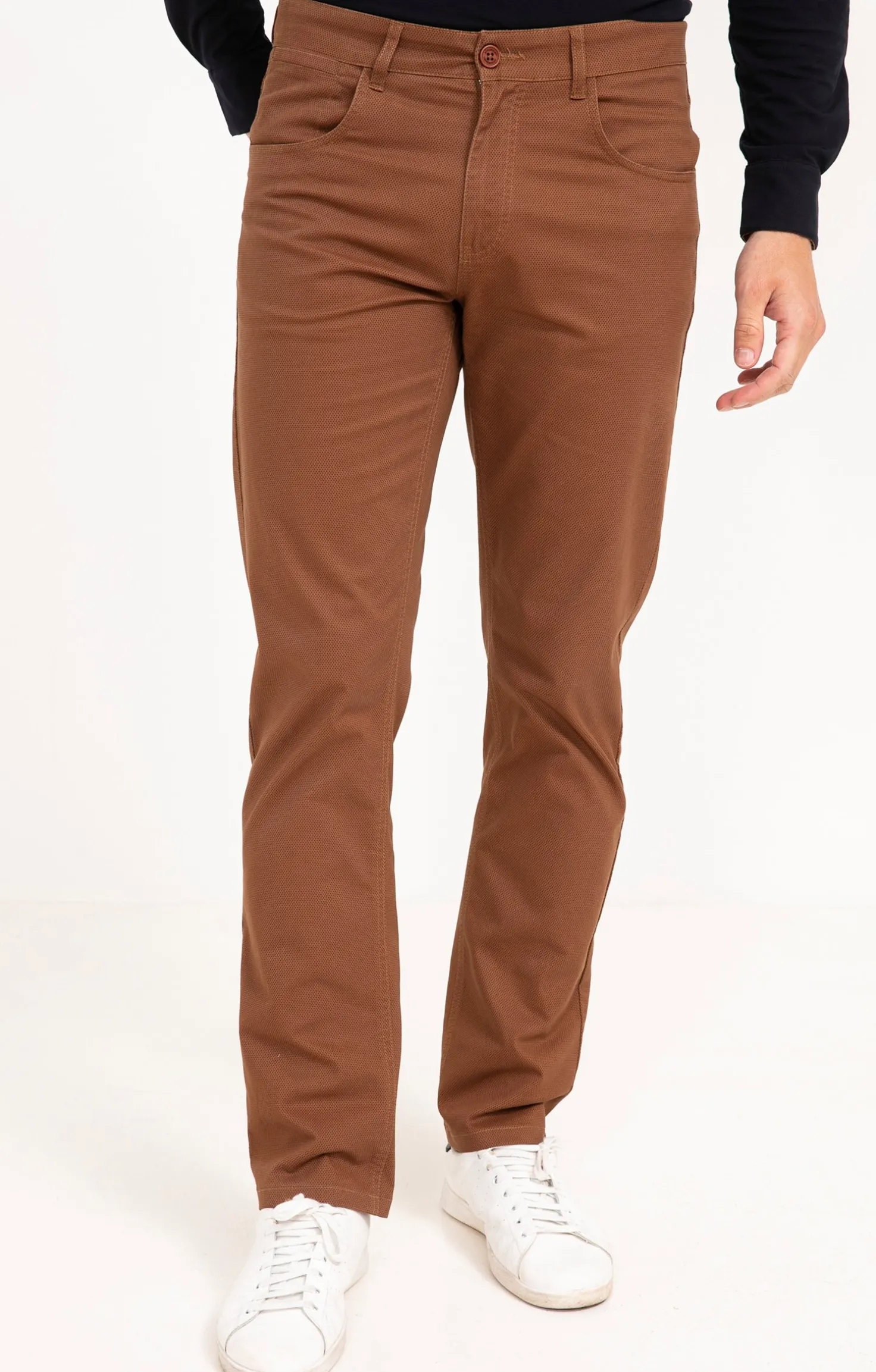 Armand Thiery Pantalon 5 poches Ryan - Havane Clearance