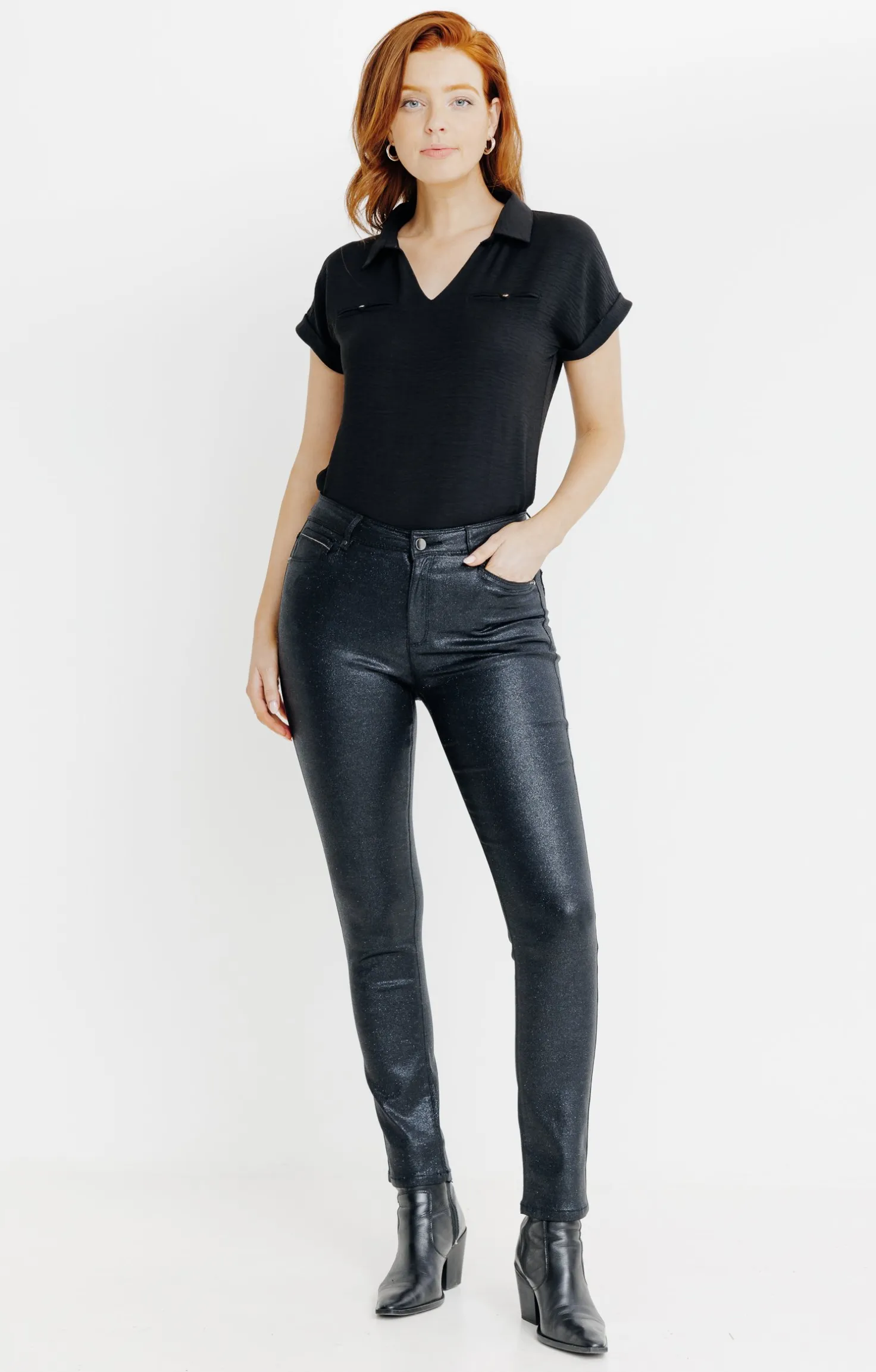 Armand Thiery Pantalon aspect irisé - Noir Clearance