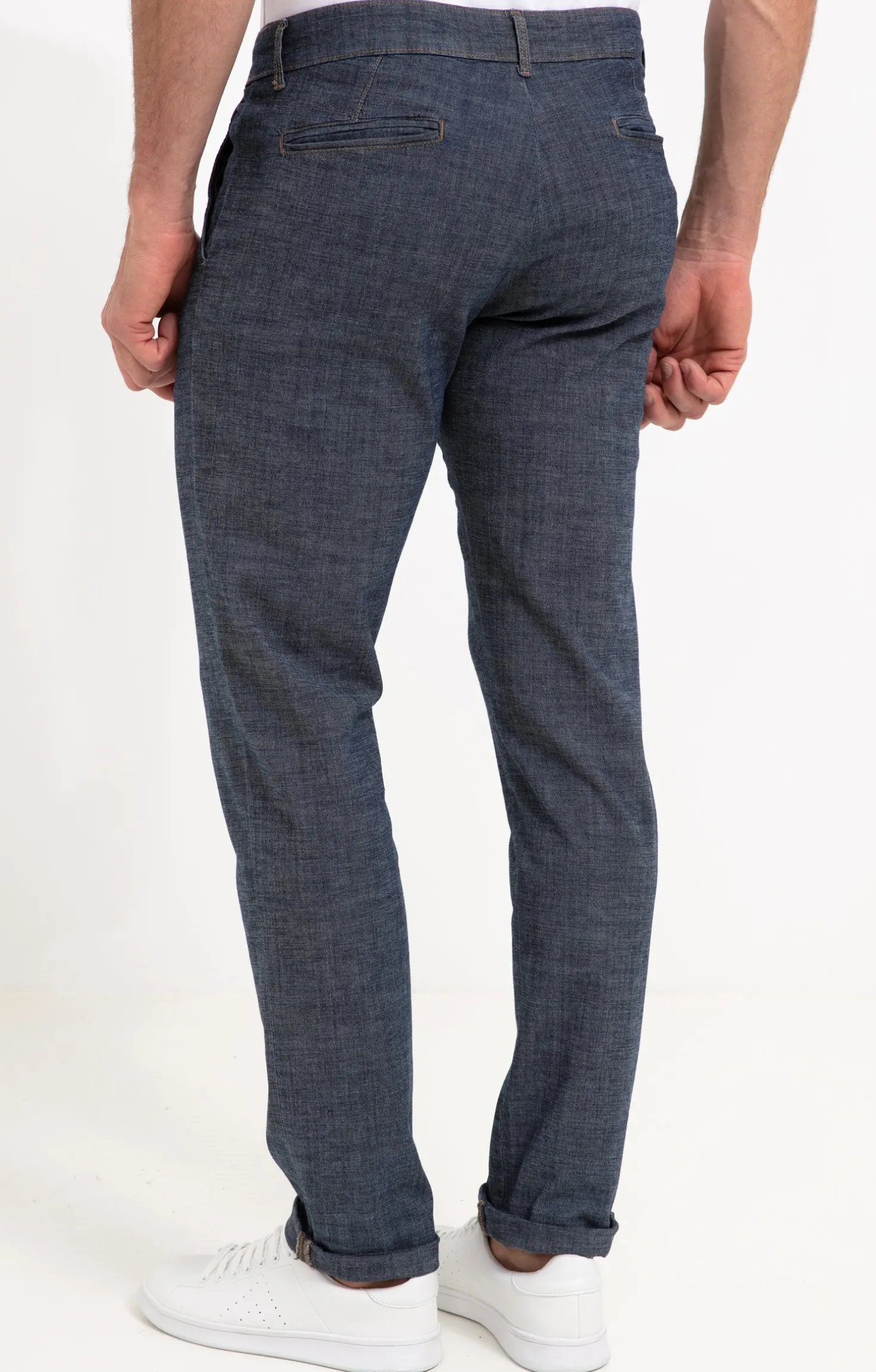 Armand Thiery Pantalon chino Denimlook - Bleu Outlet