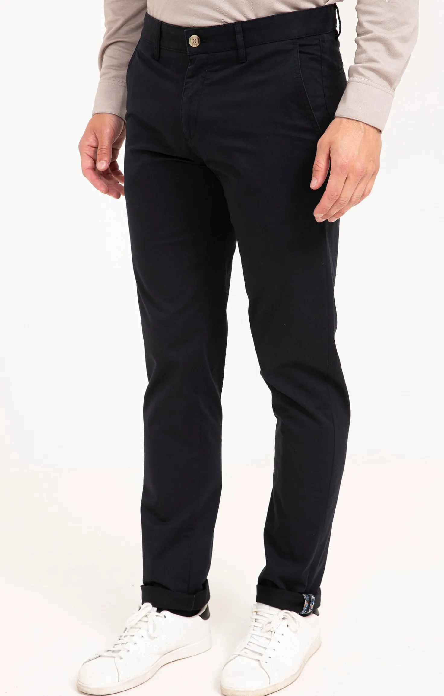 Armand Thiery Pantalon chino Uni - Marine Store