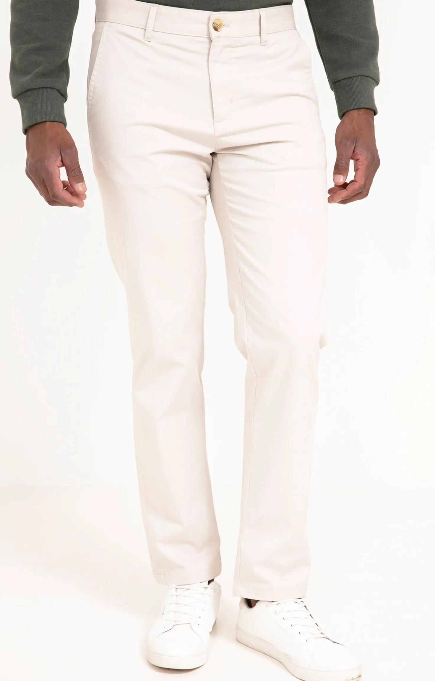 Armand Thiery Pantalon chino Uni - Écru Online