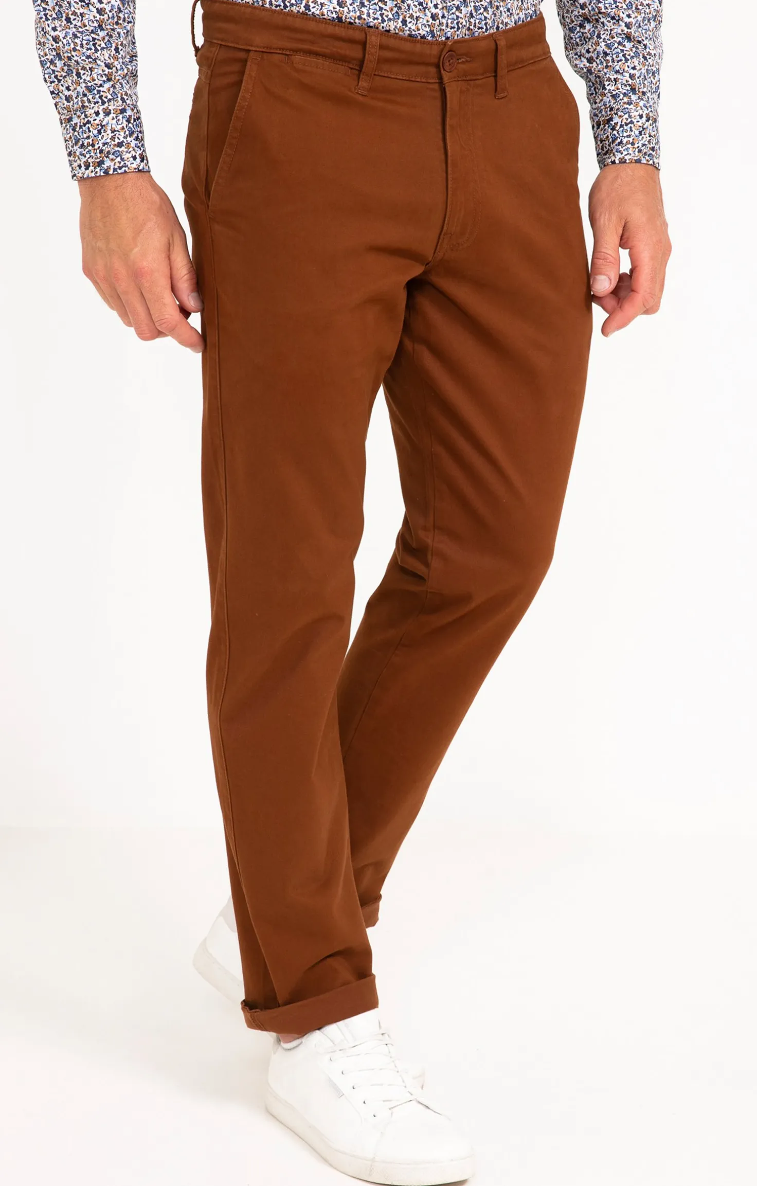 Armand Thiery Pantalon chino Winter - Moka Cheap