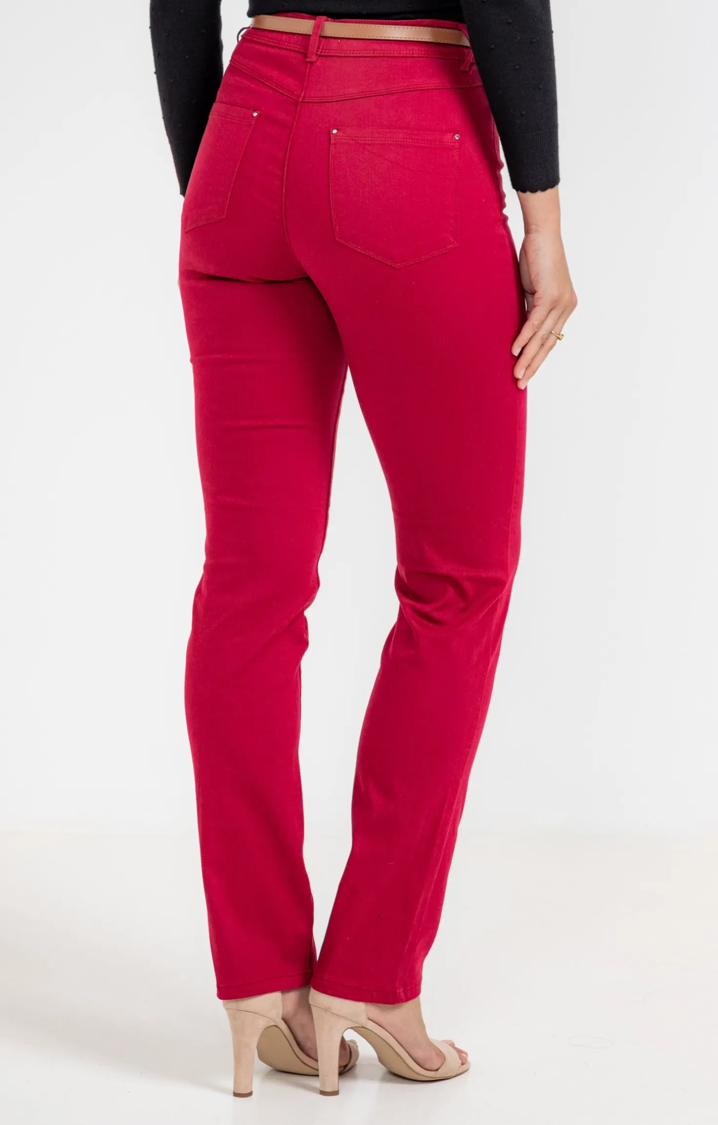 Armand Thiery Pantalon coton stretch détail clous - Bordeaux Sale