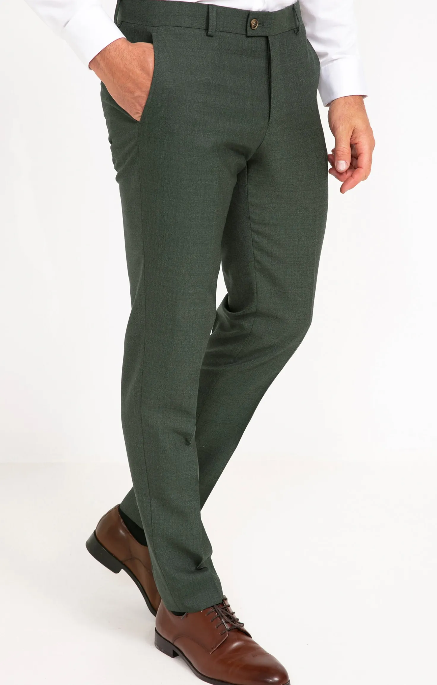 Armand Thiery Pantalon de costume Travel Oscar - Kaki Clearance