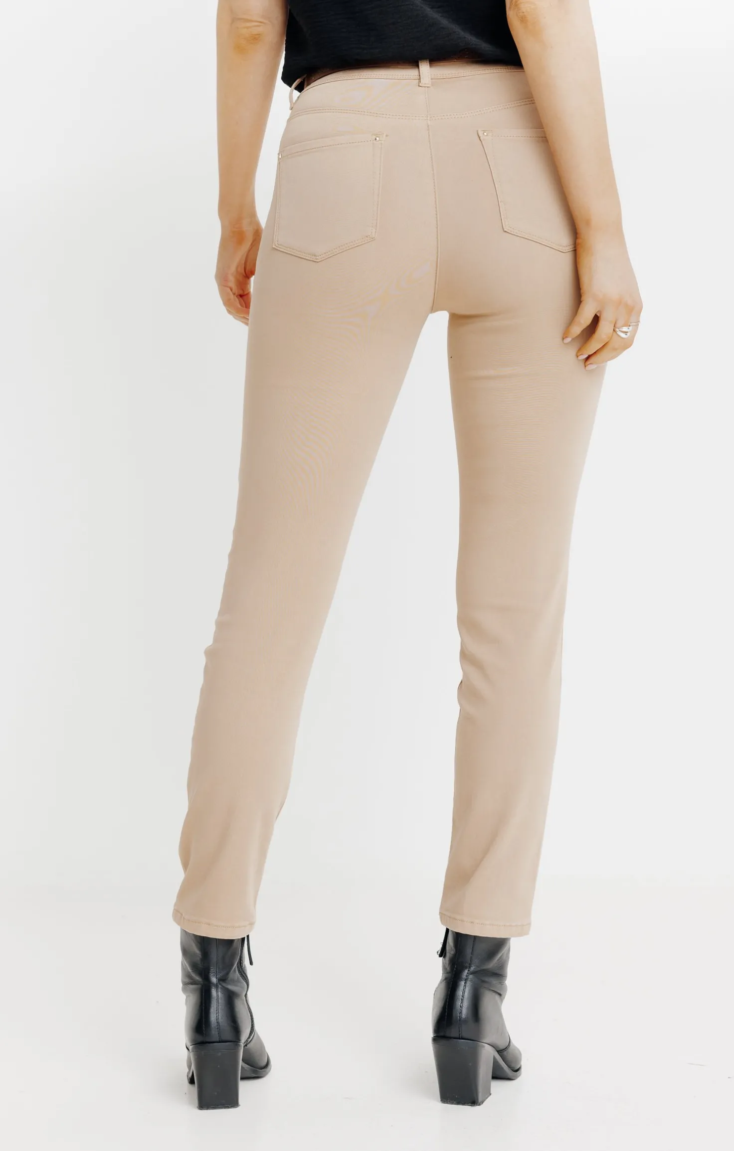 Armand Thiery Pantalon détail clous et ceinture - Camel Outlet