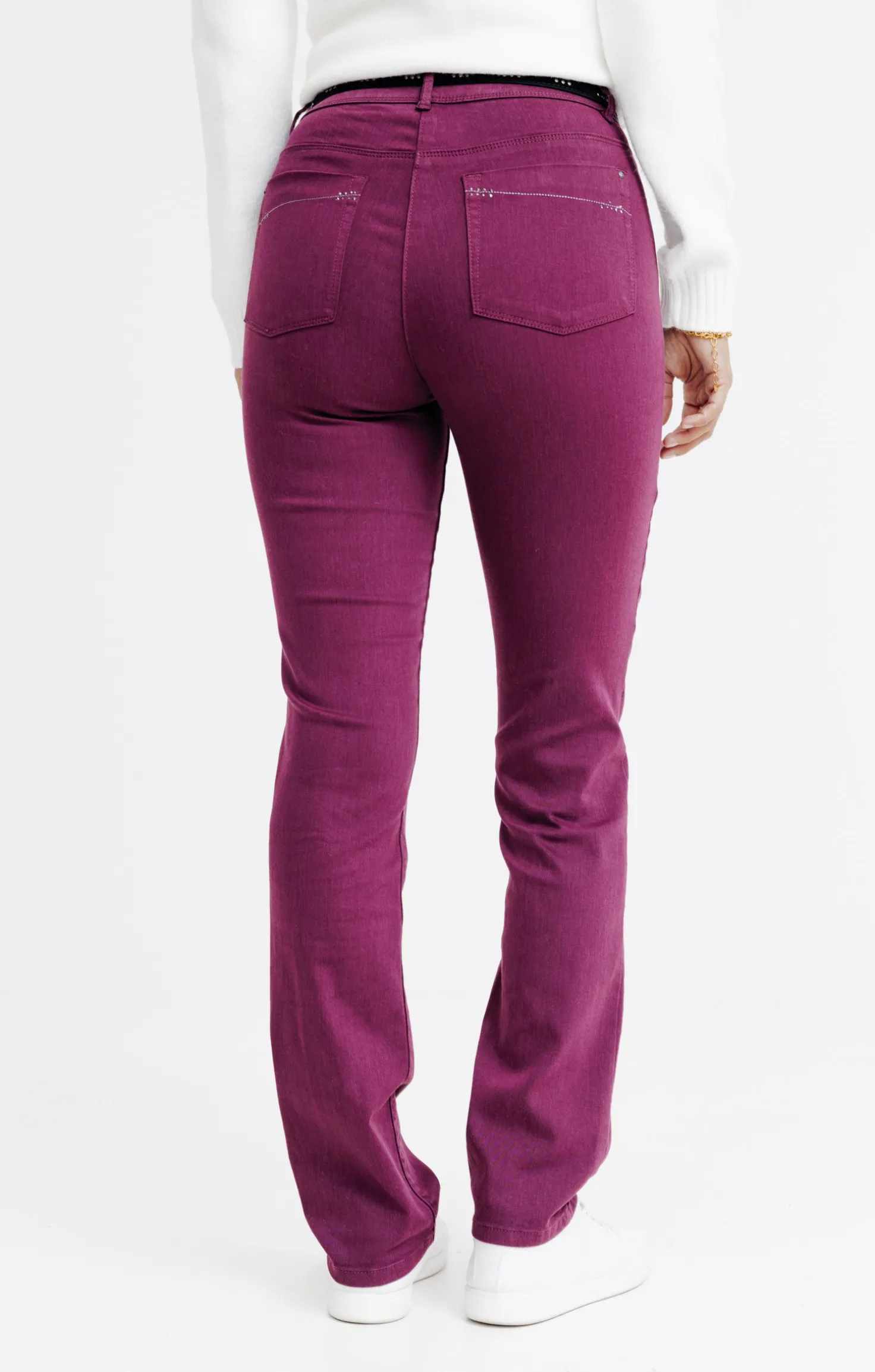 Armand Thiery Pantalon détail strass - Aubergine Shop