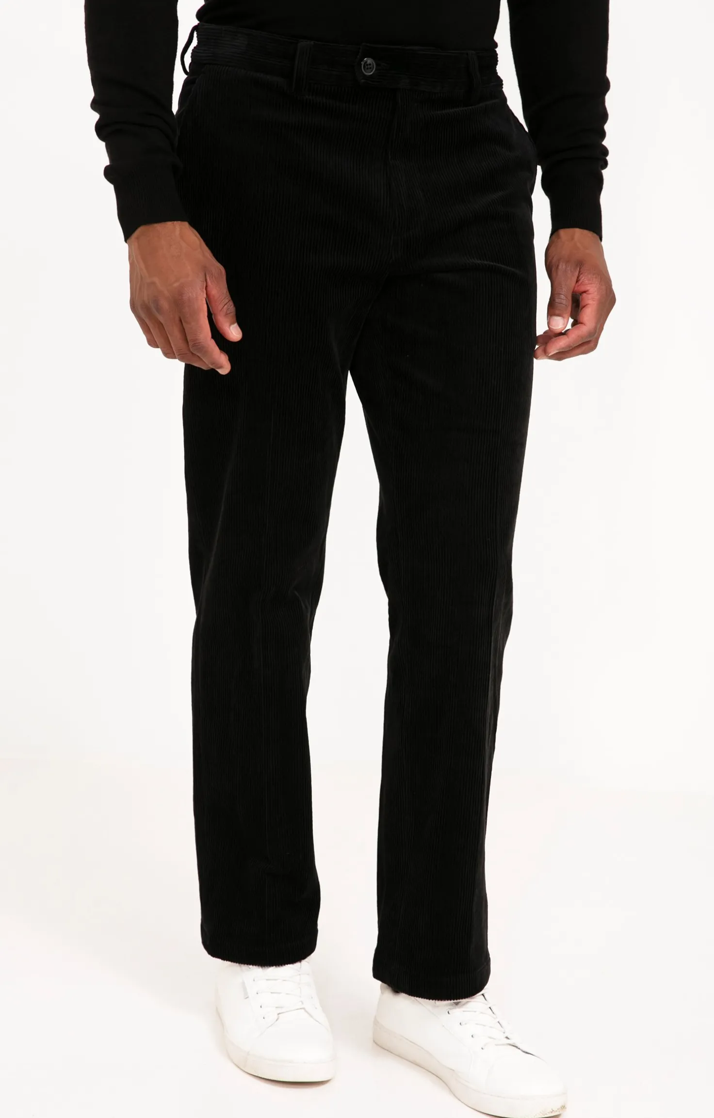 Armand Thiery Pantalon velours extensible - Noir Cheap