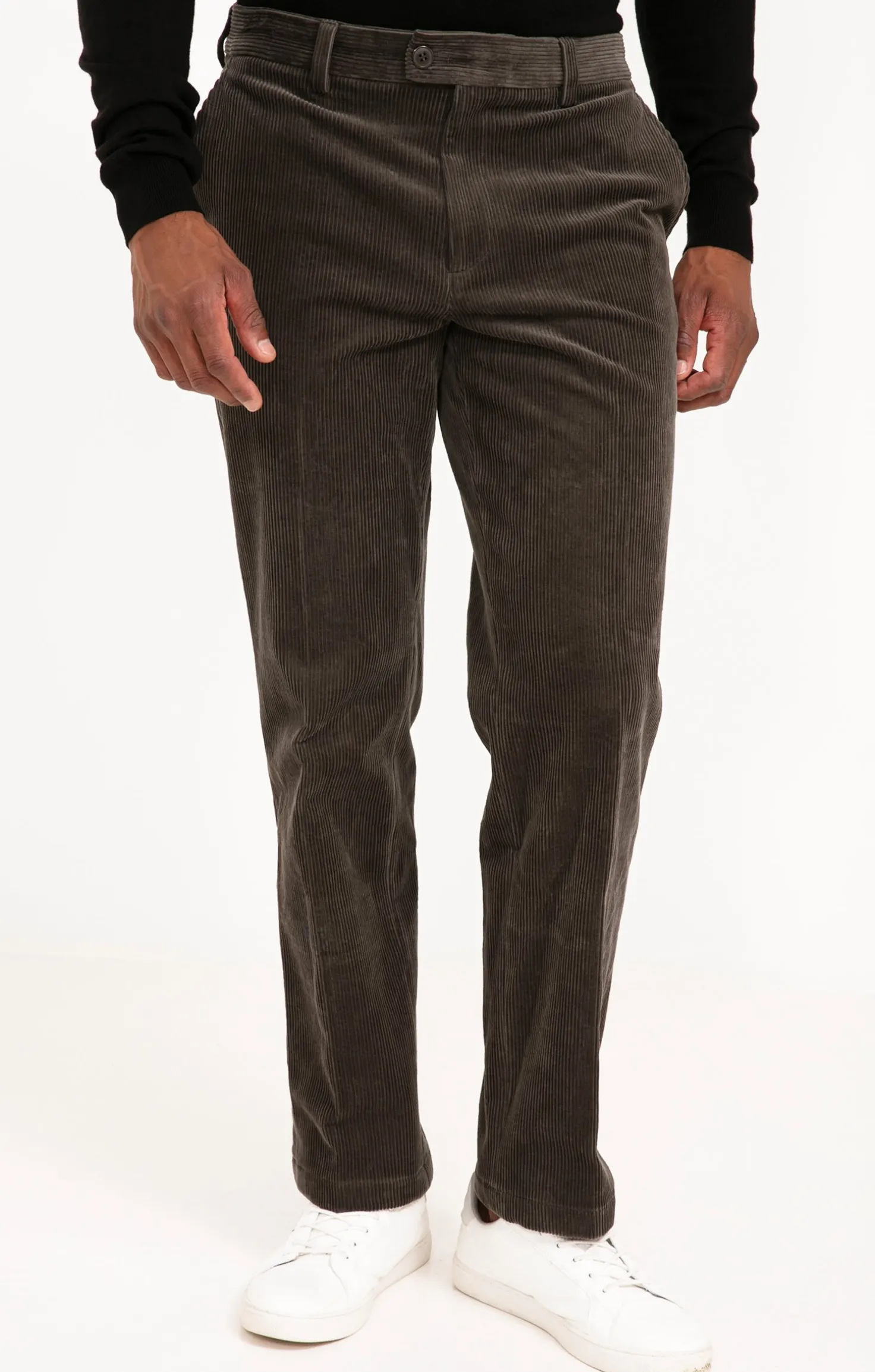 Armand Thiery Pantalon velours extensible - Kaki Cheap