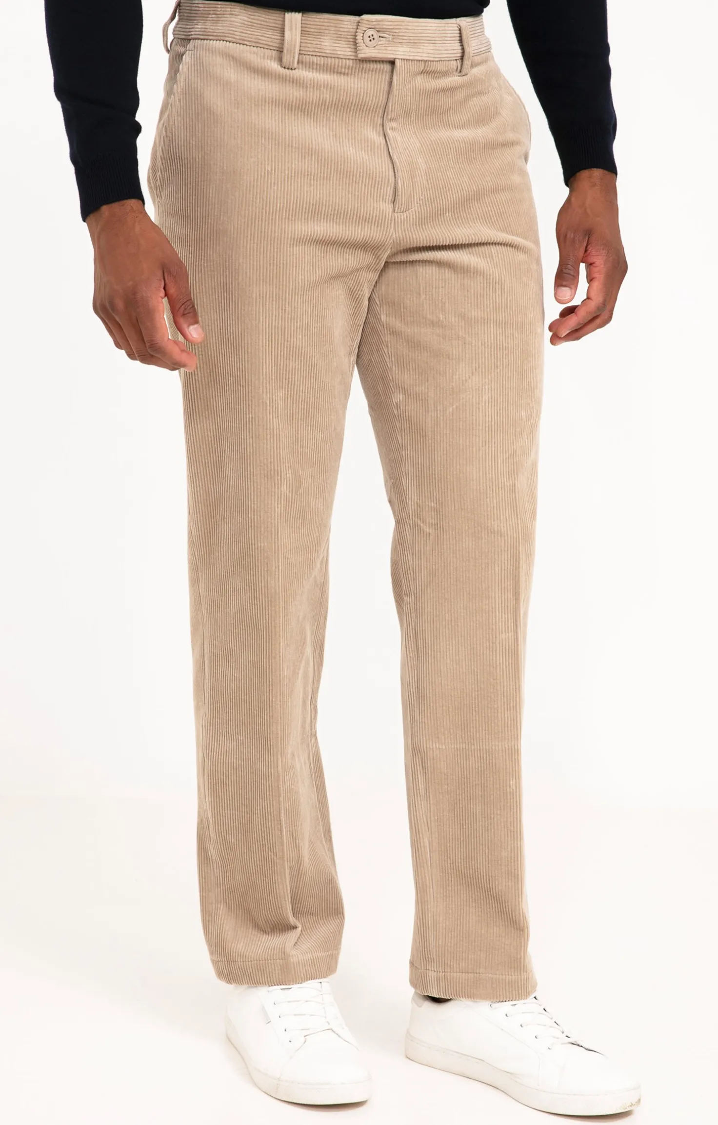 Armand Thiery Pantalon velours extensible - Beige Fashion