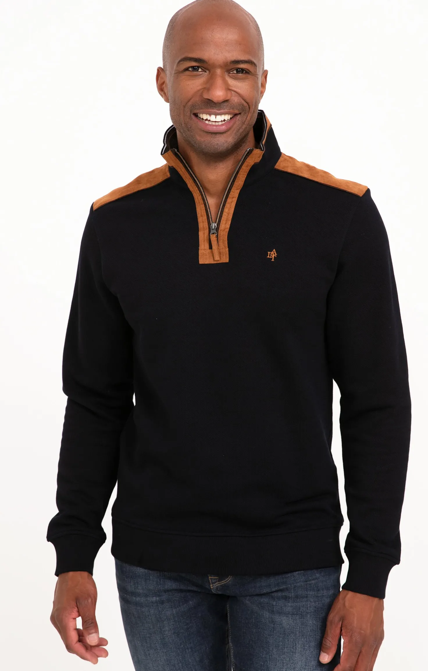 Armand Thiery Polo col montant manches longues - Marine Best Sale