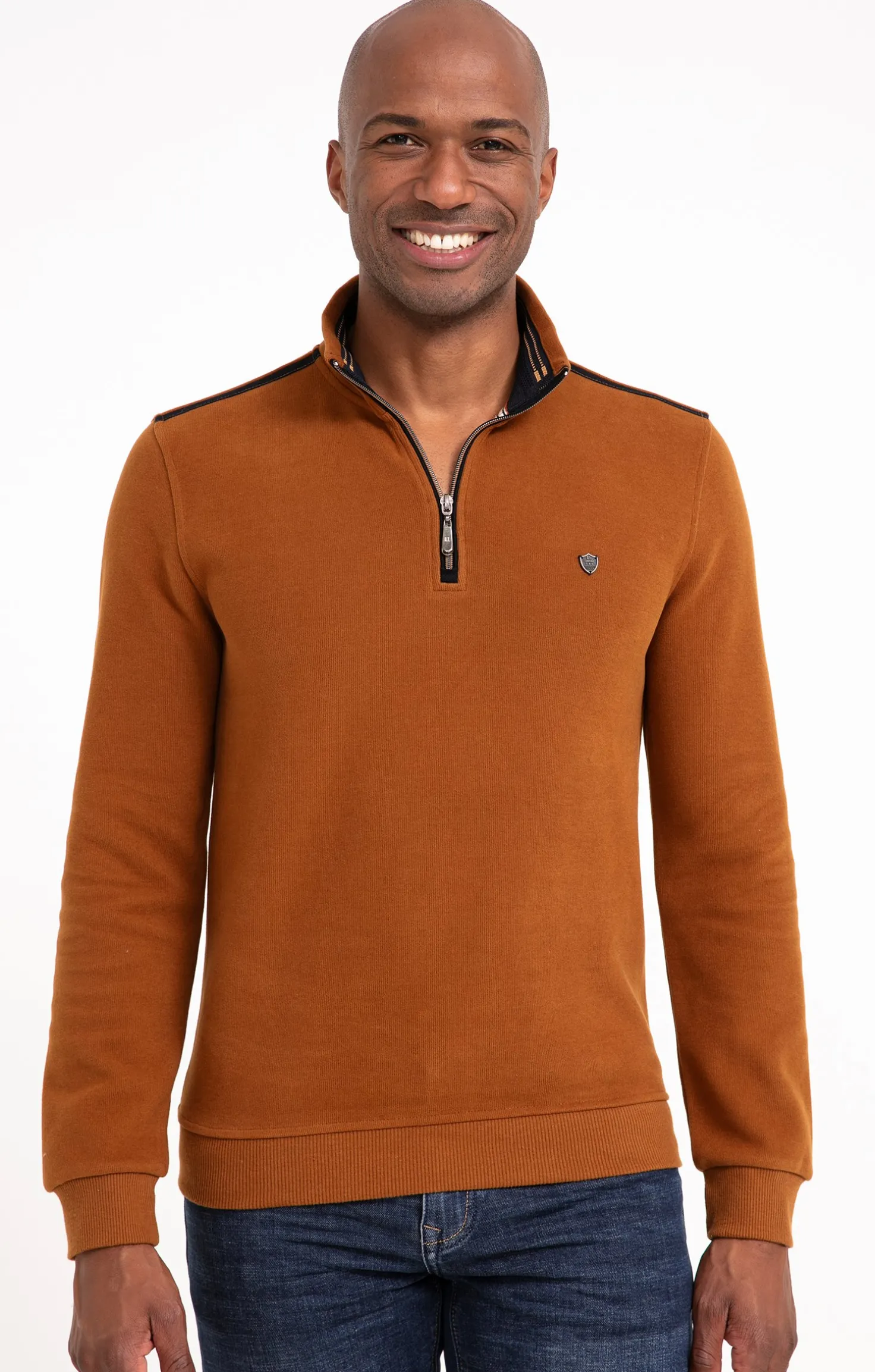 Armand Thiery Polo col montant manches longues Dolce - Camel Online