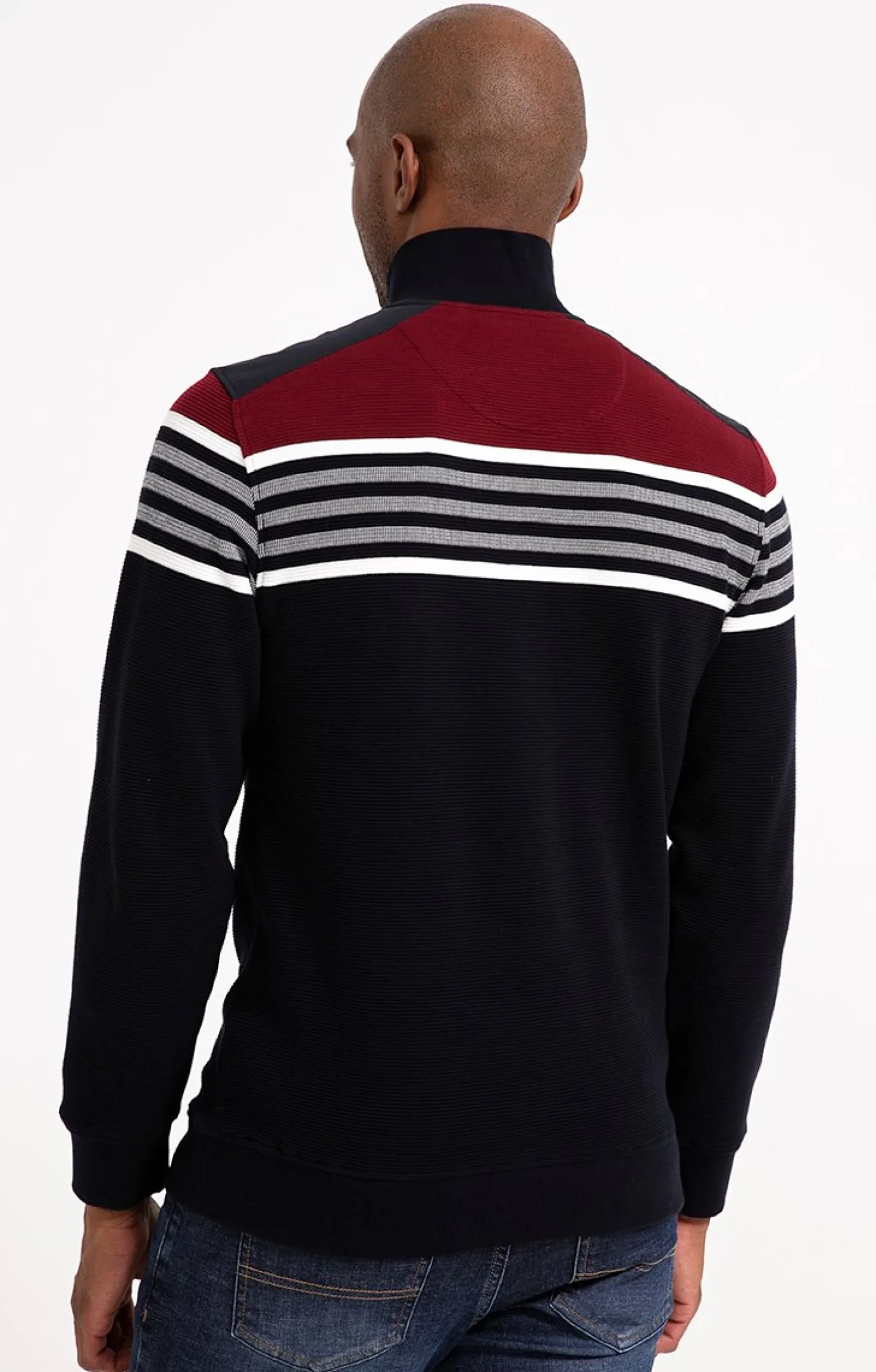 Armand Thiery Polo col montant manches longues Ray - Bordeaux Discount