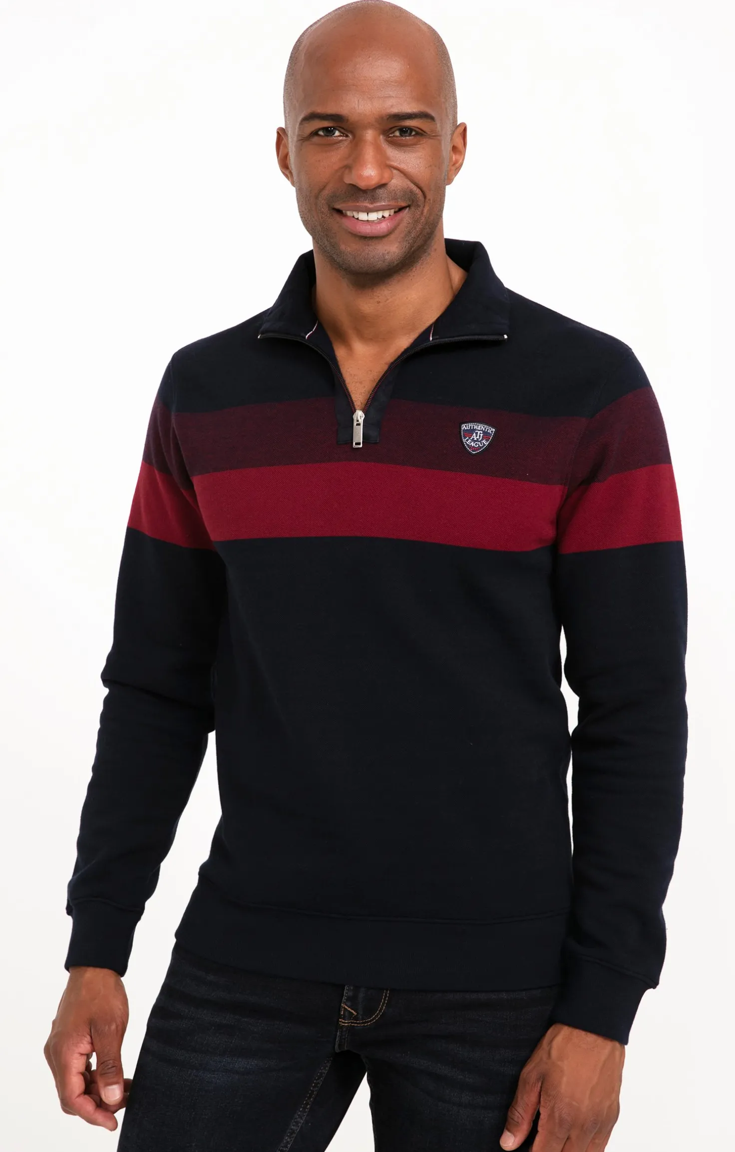 Armand Thiery Polo col montant manches longues Raysin - Bordeaux Shop