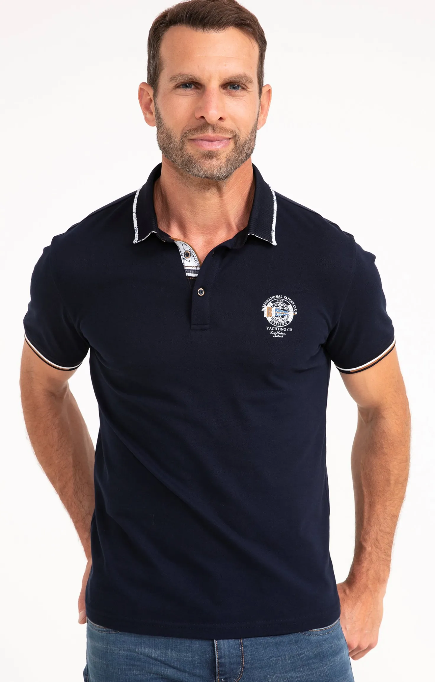 Armand Thiery Polo manches courtes Badgy - Marine Cheap