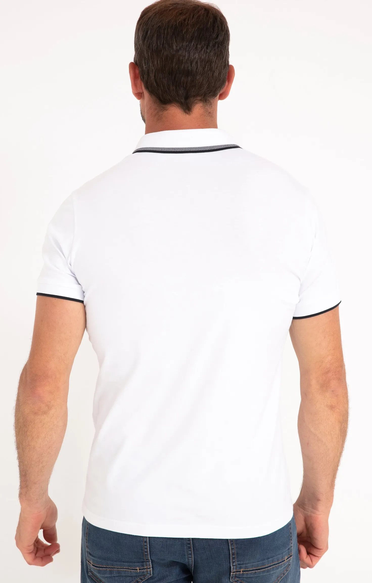 Armand Thiery Polo manches courtes Contrast - Blanc Cheap