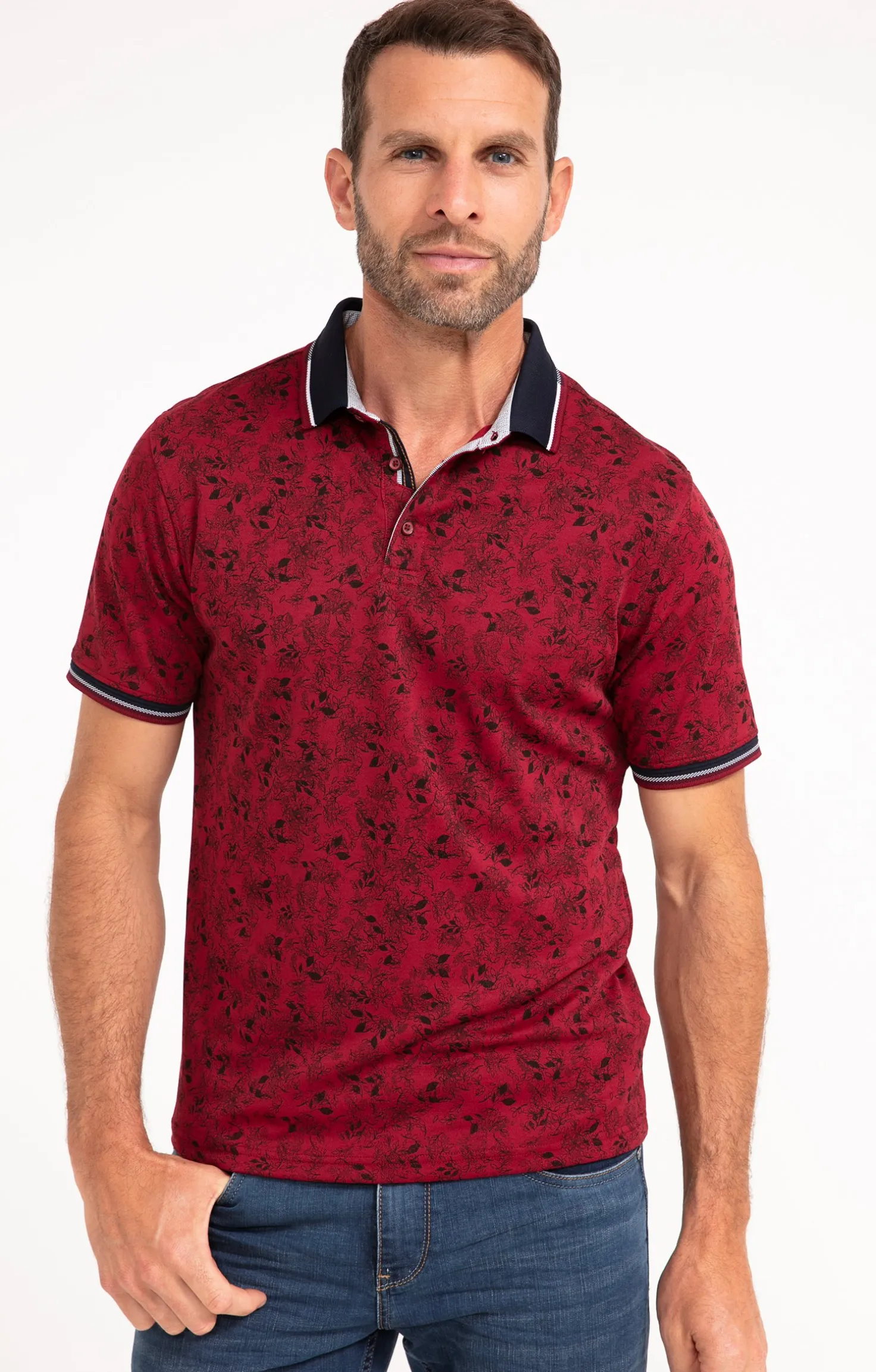 Armand Thiery Polo manches courtes Spot Leaf - Rouge Flash Sale