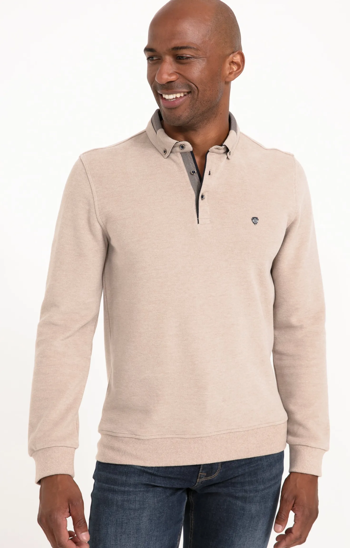 Armand Thiery Polo manches longues Chic - Beige Discount